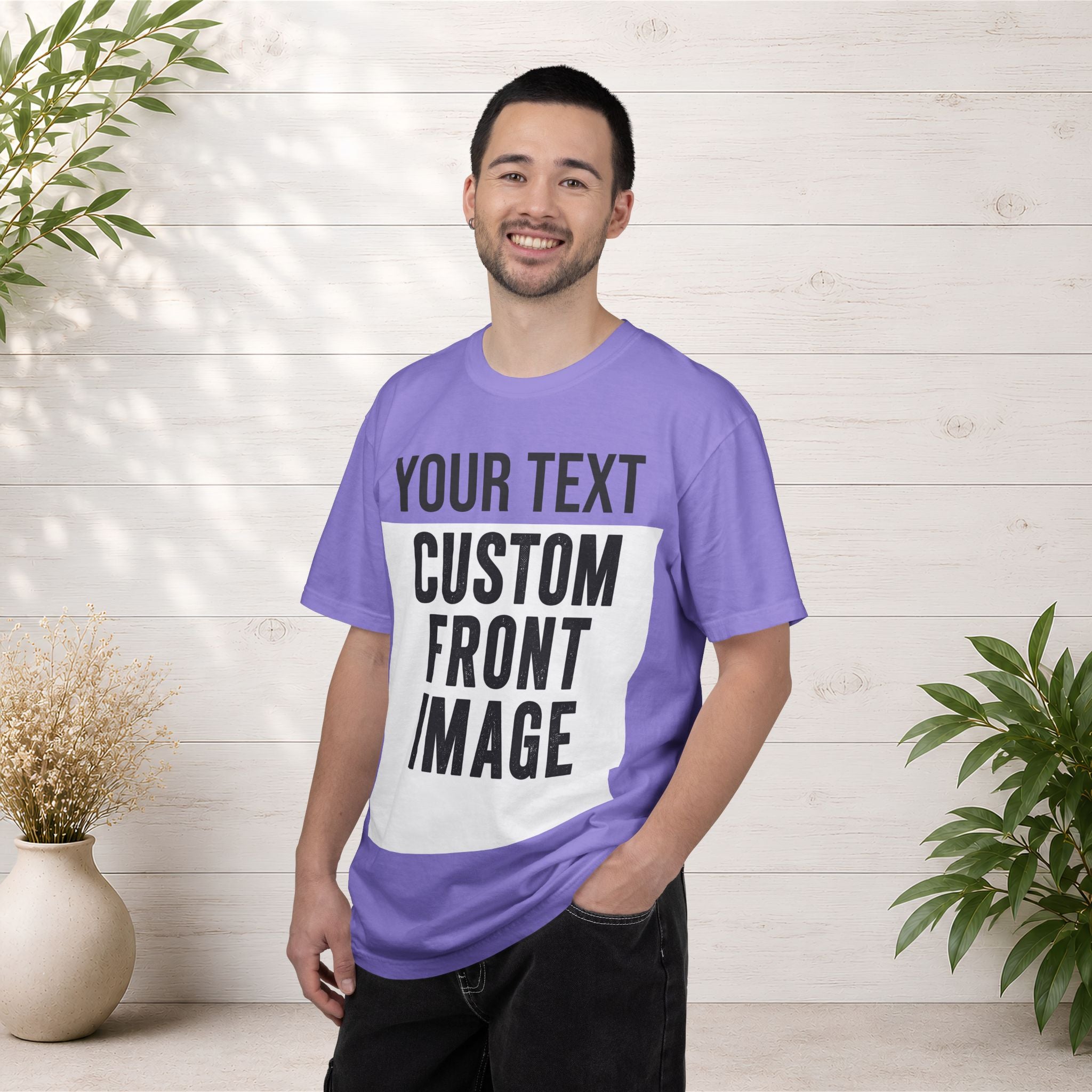 Custom Front Print T-Shirt — Personalized Text & Image Tee