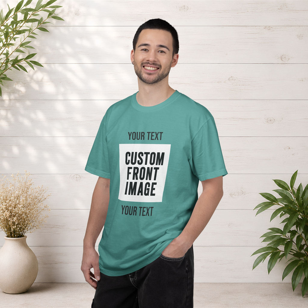 Custom Front Square Print T-Shirt — Personalized Text & Image Tee