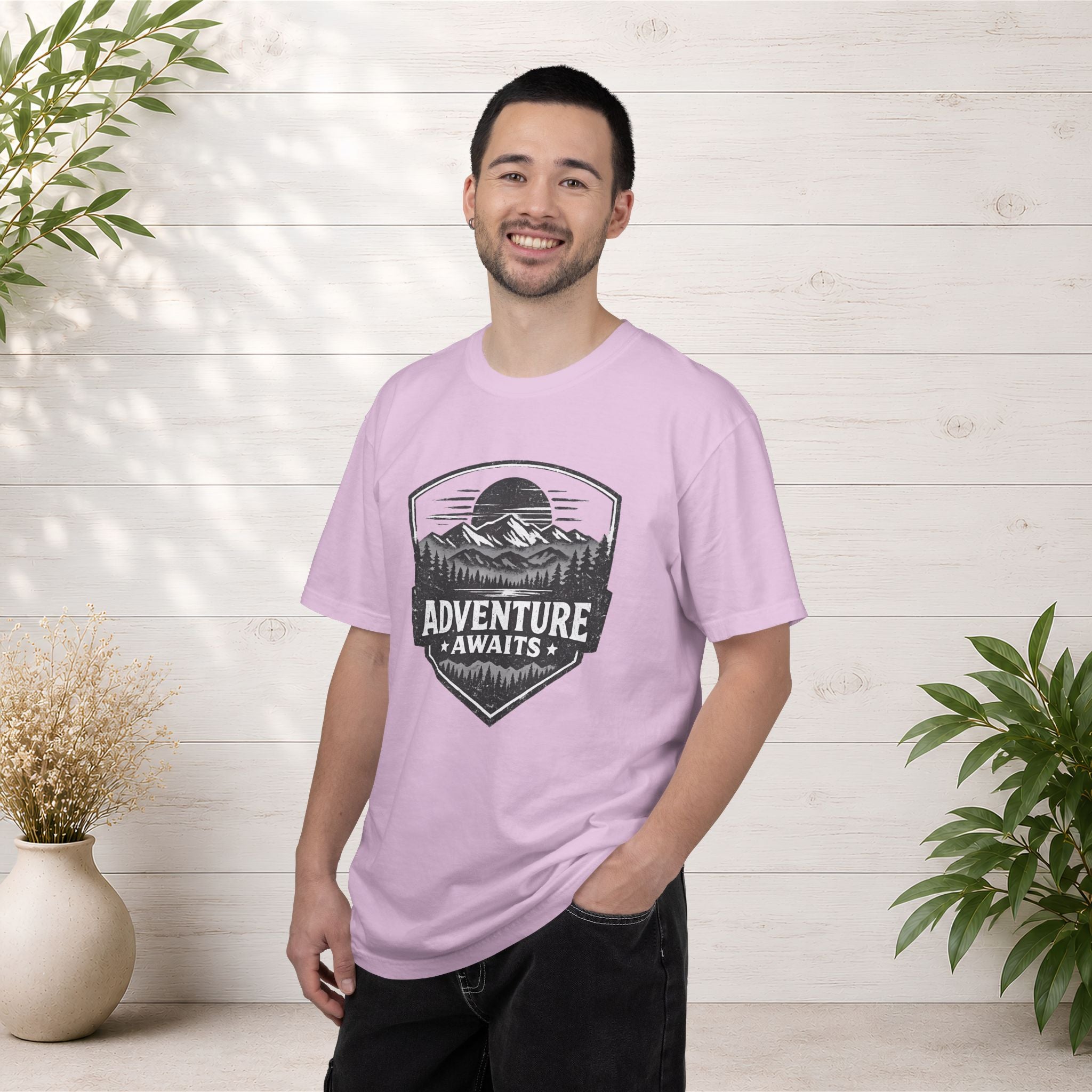 Adventure Awaits T-Shirt — Mountain Hiking Outdoors Tee