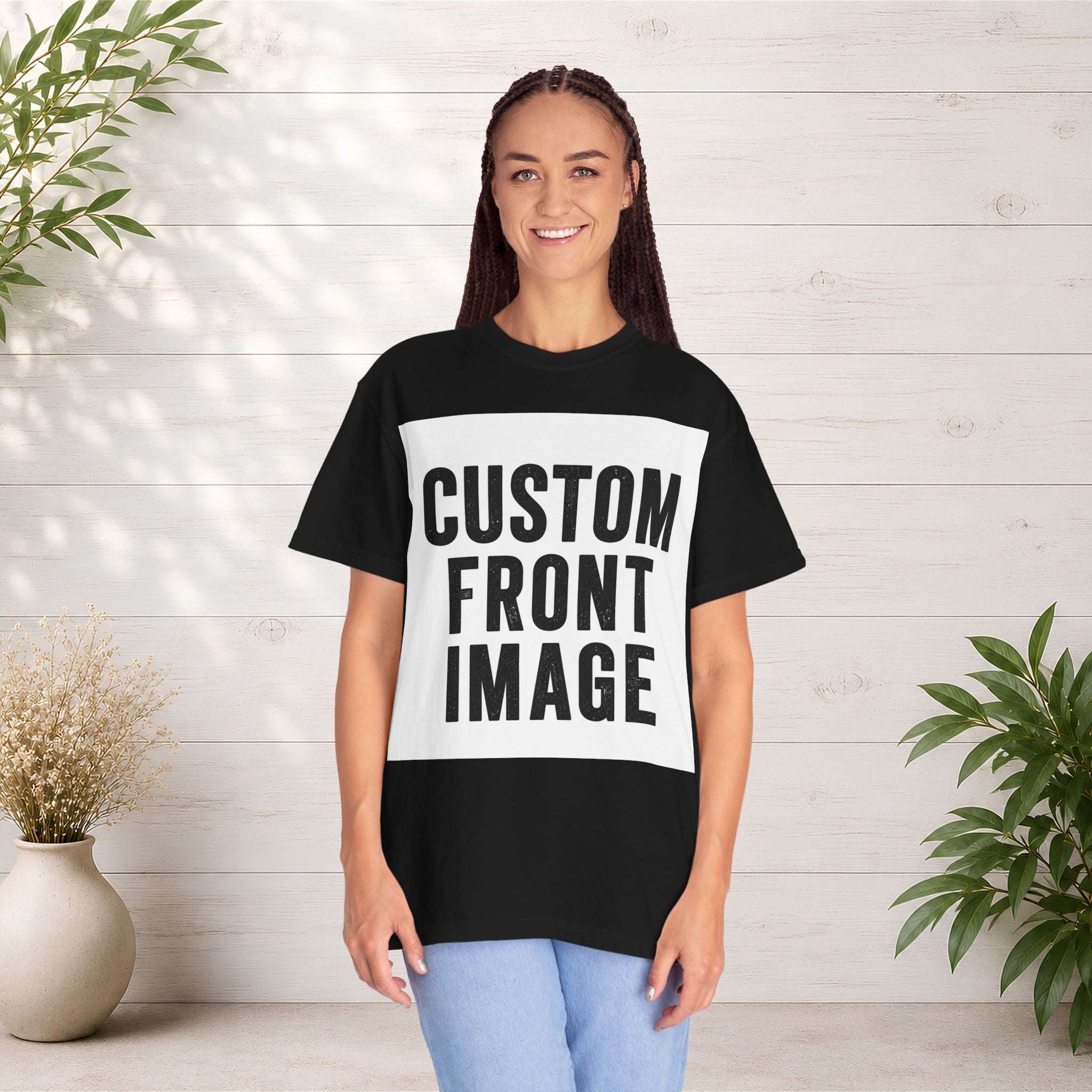 Custom Square Image Front T-Shirt - Add Your Own Image