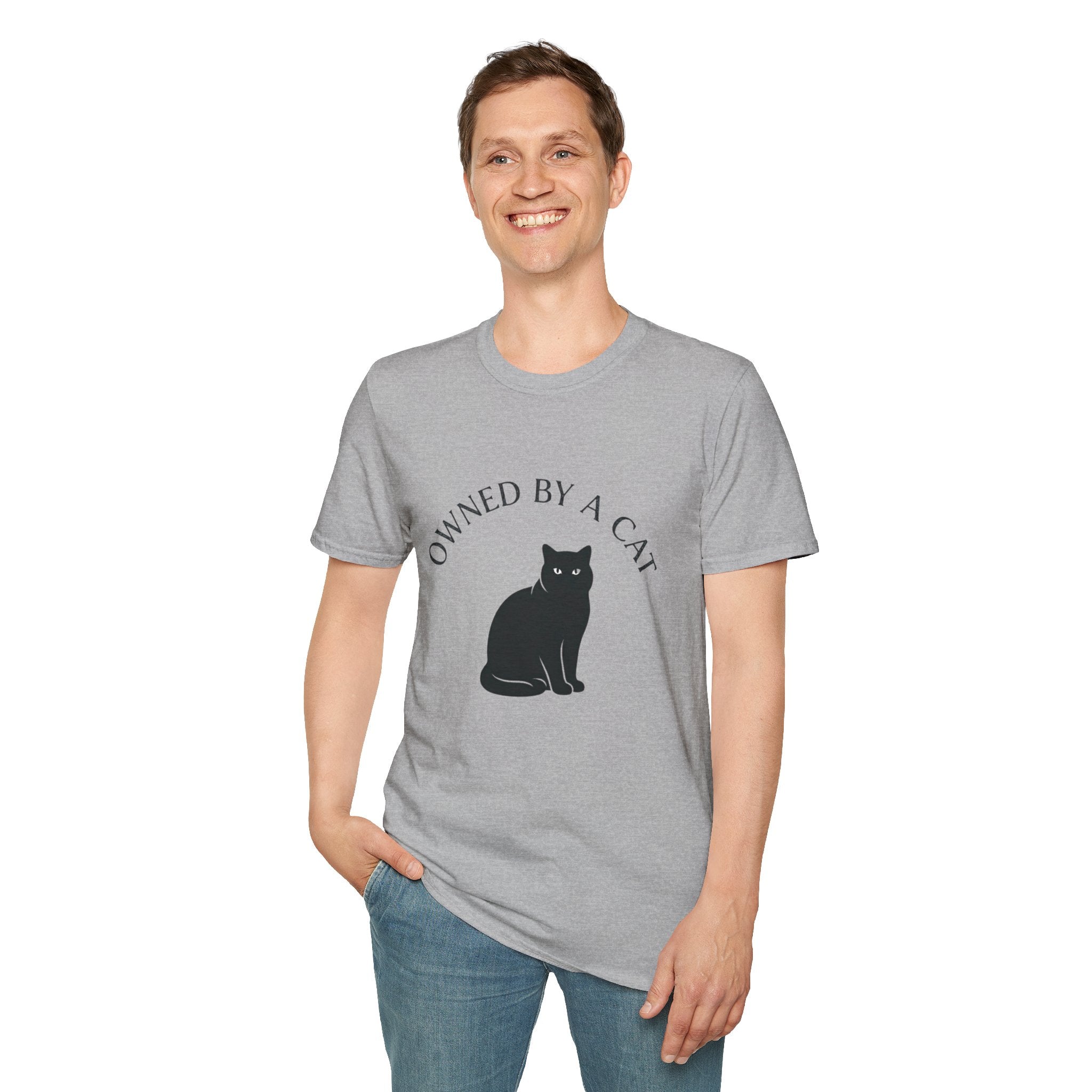 Owned By A Cat T-Shirt | Cat Silhouette Tee, Cat Lover Shirt