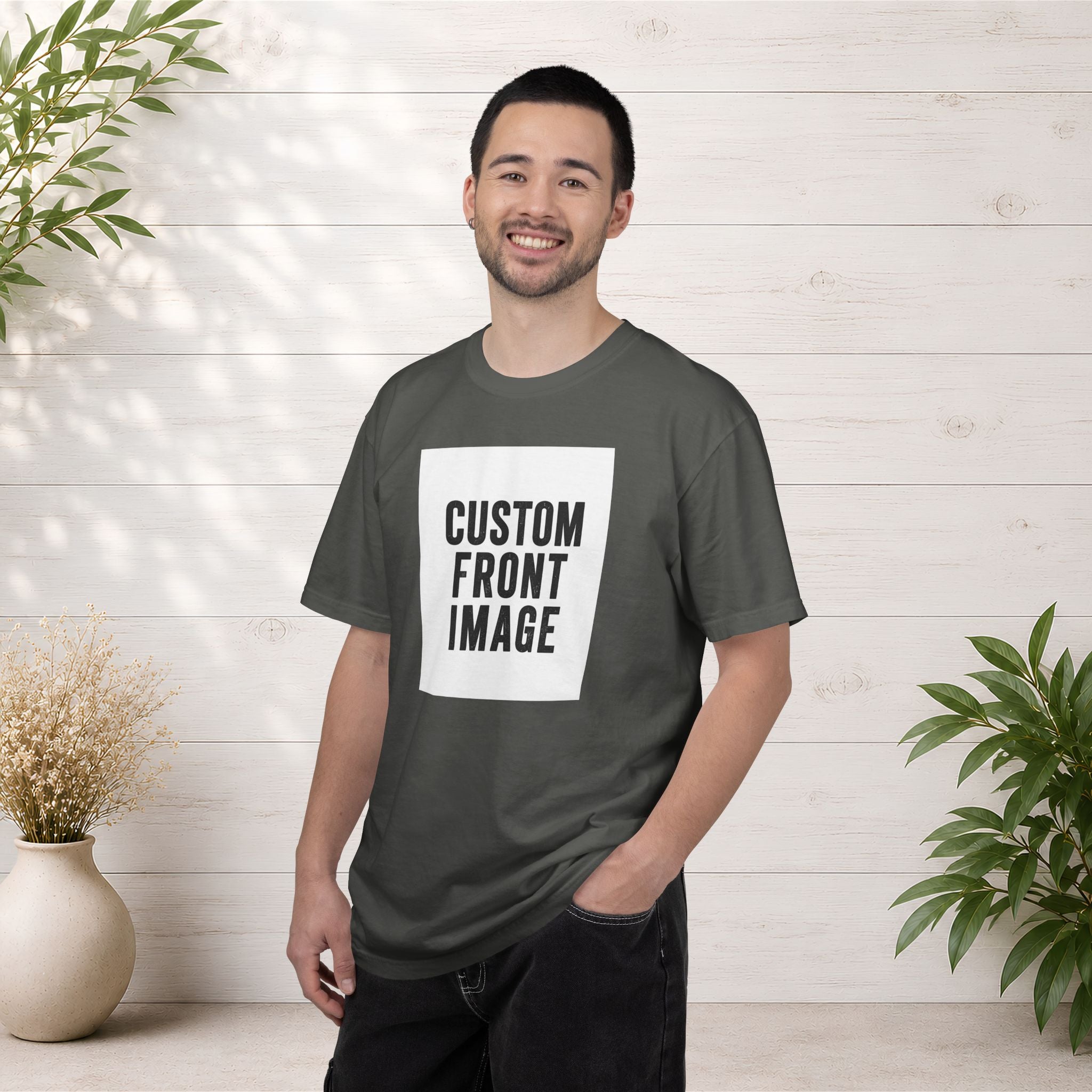 Custom Portrait Small Image Front T-Shirt - Add Your Own Image