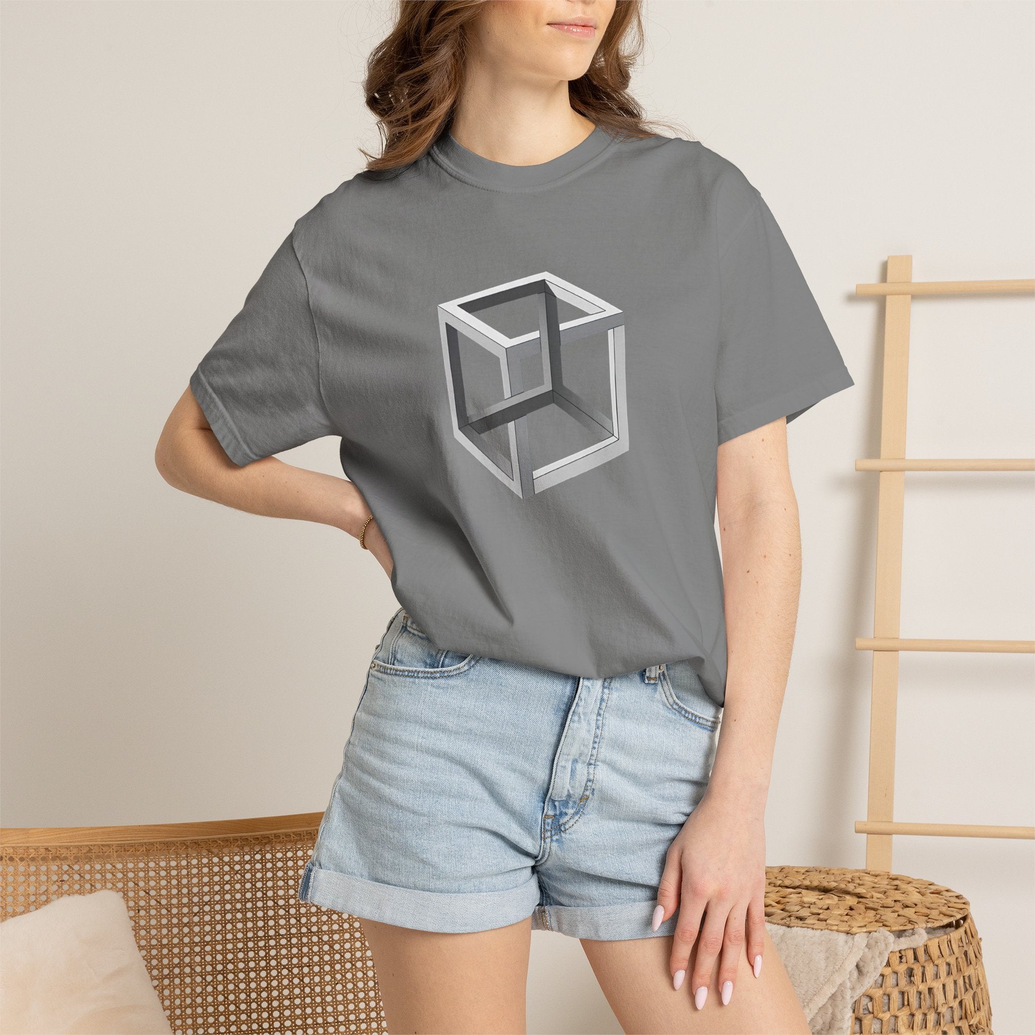Optical Illusion Cube Depth T-Shirt