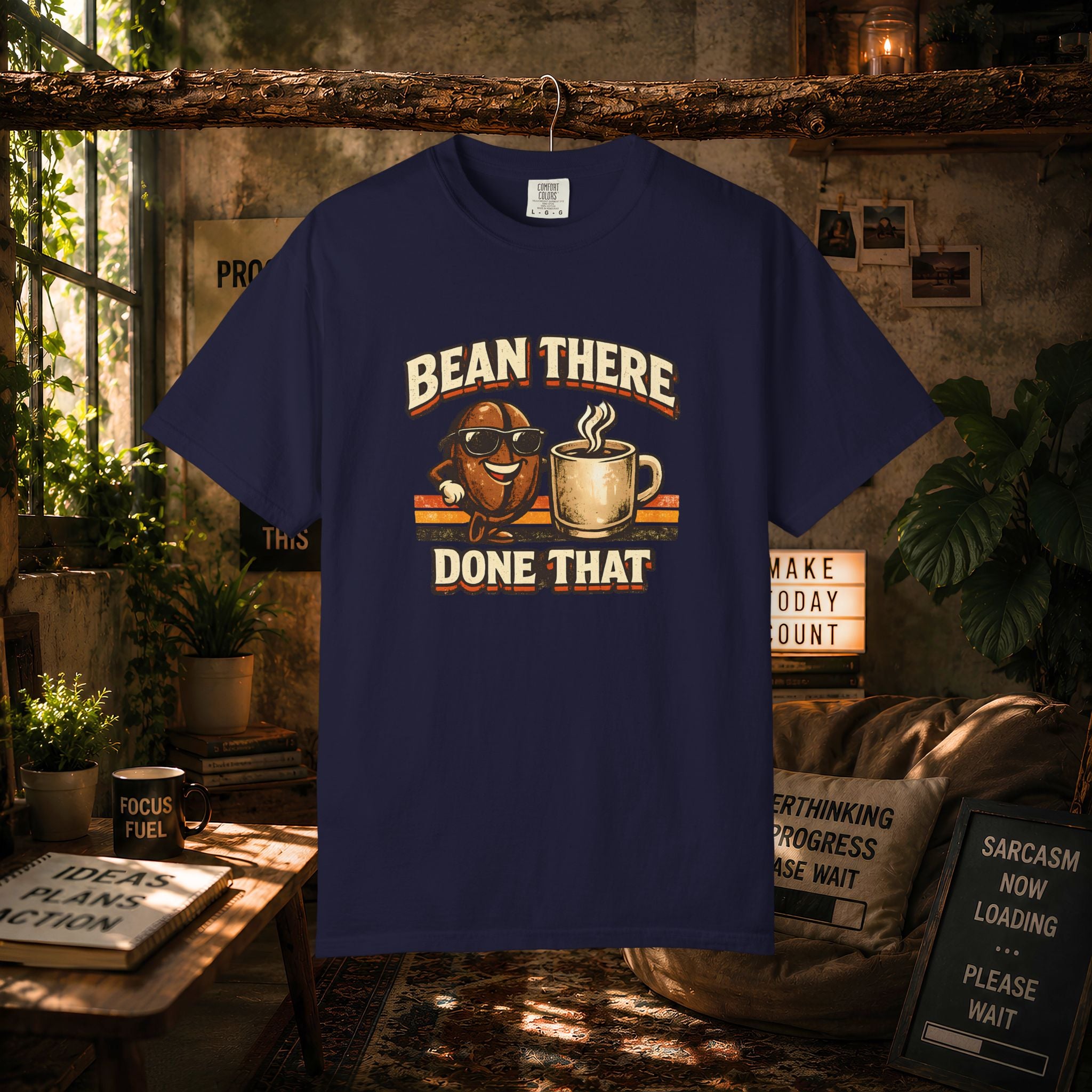 Coffee T-Shirt — "Bean There Done That" Retro Coffee Shirt