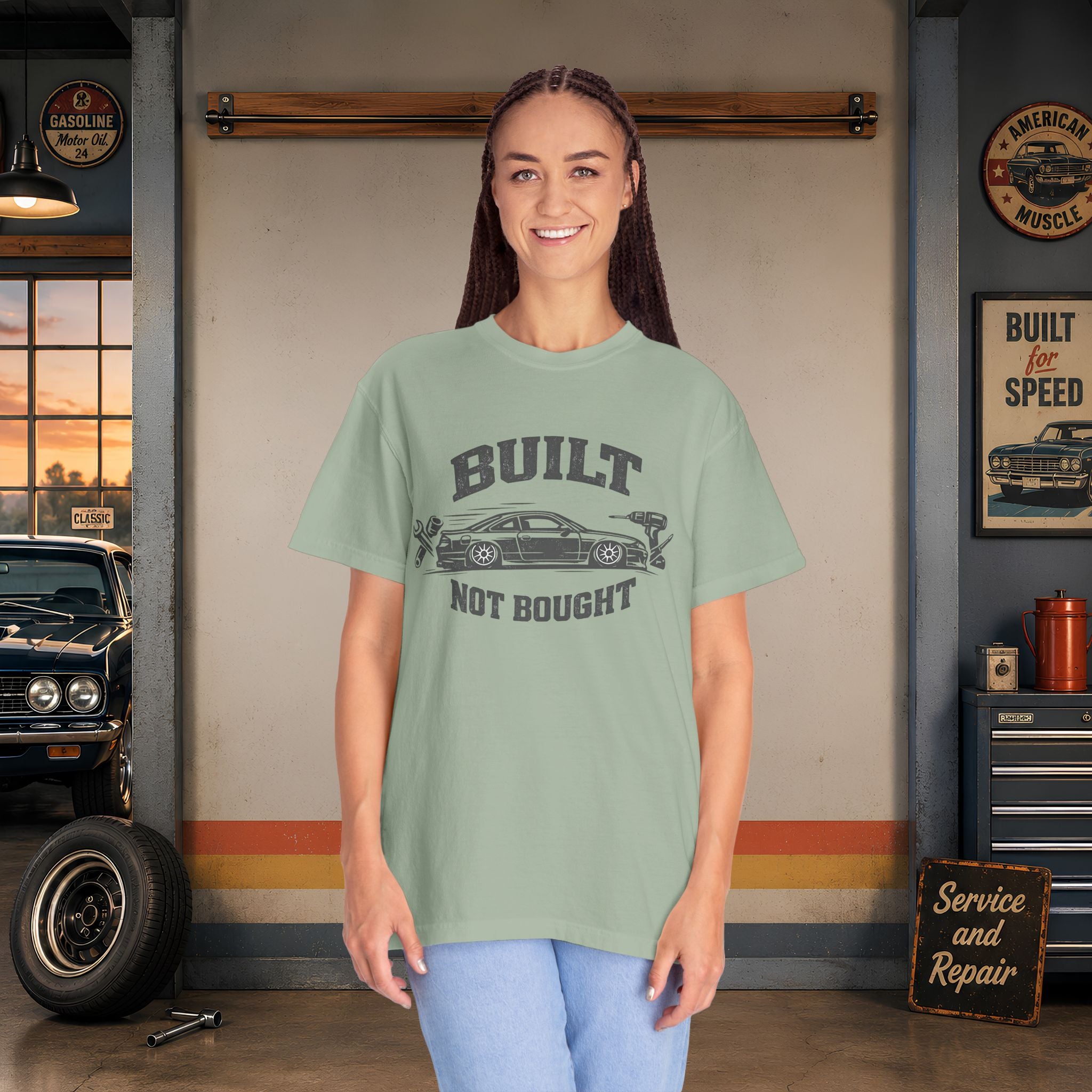 Built Not Bought Car T-Shirt — Automotive Mechanic Tuner Tee