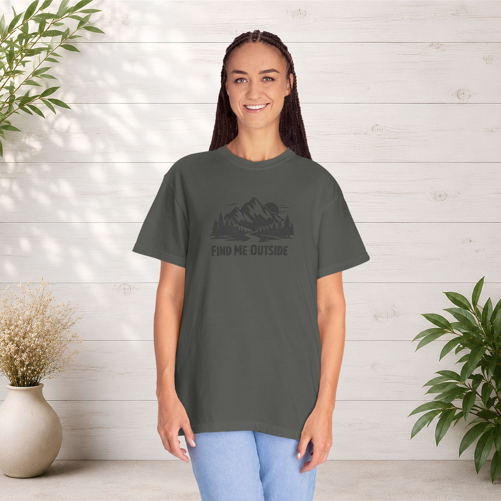 Find Me Outside Mountain T-Shirt — Outdoor Adventure Graphic Tee