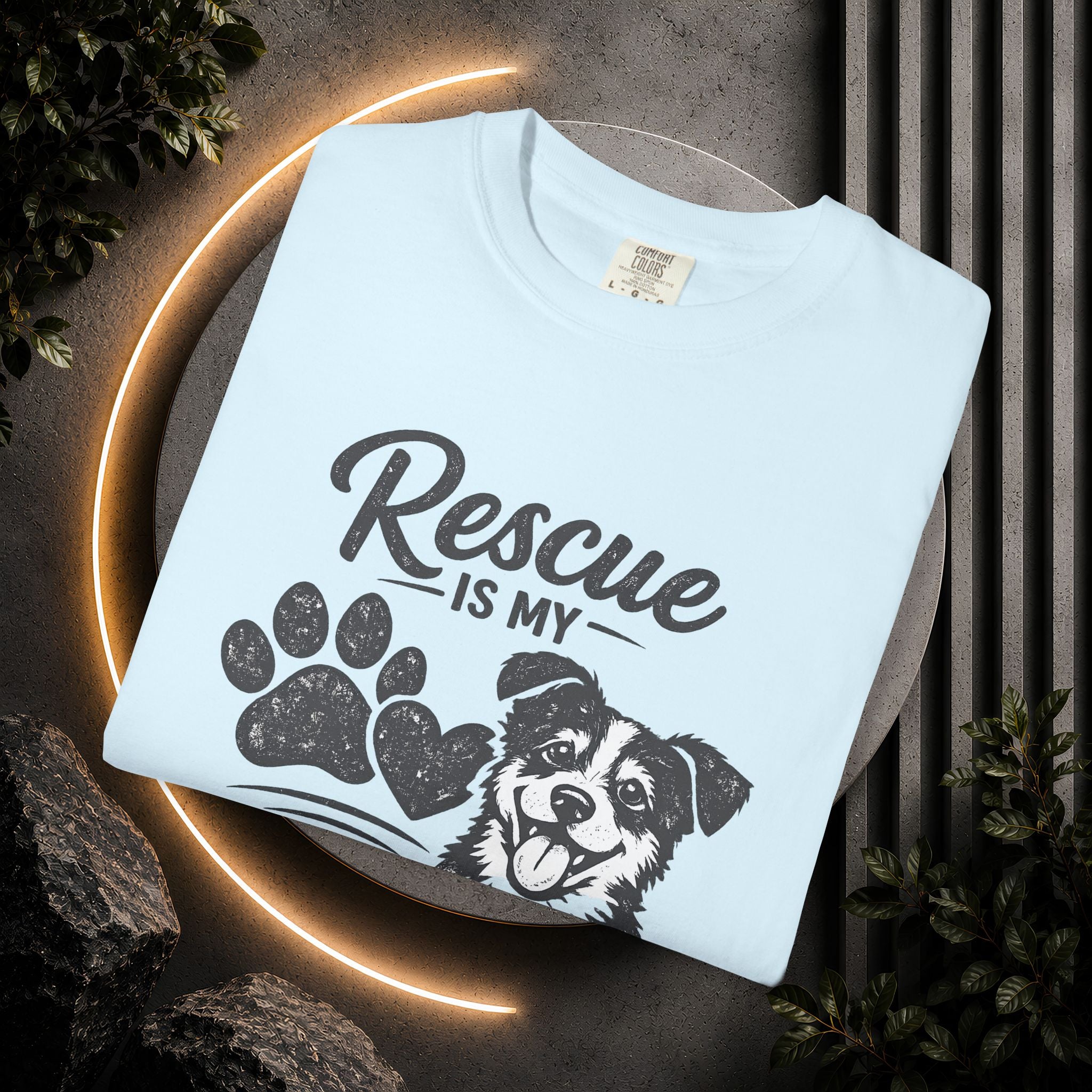 Rescue Is My Favorite Breed T-Shirt — Dog Rescue Paw Print Tee