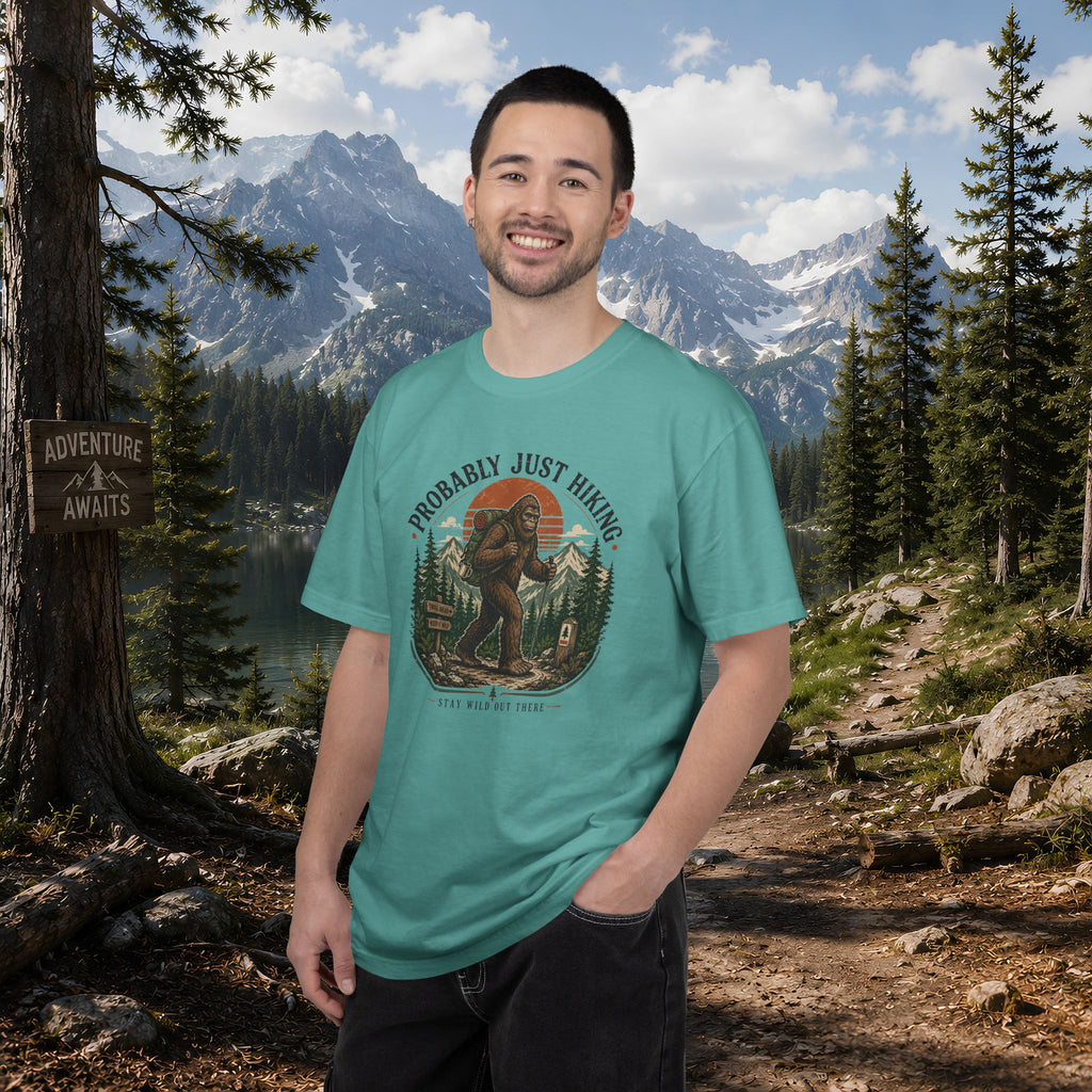 Probably Just Hiking T-Shirt — Bigfoot Forest Adventure Tee