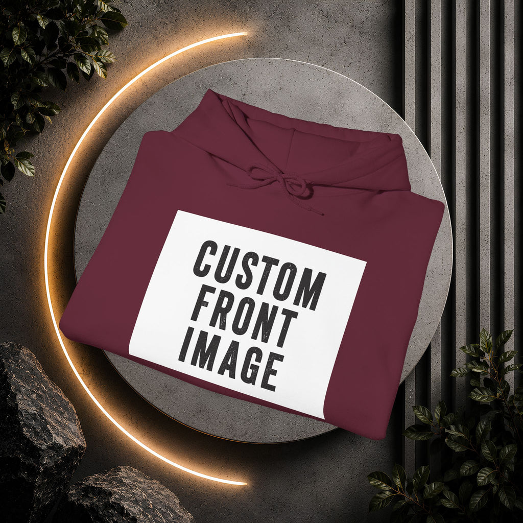 Custom Front Image Hoodie — Personalized White Pullover Hooded Sweatshirt