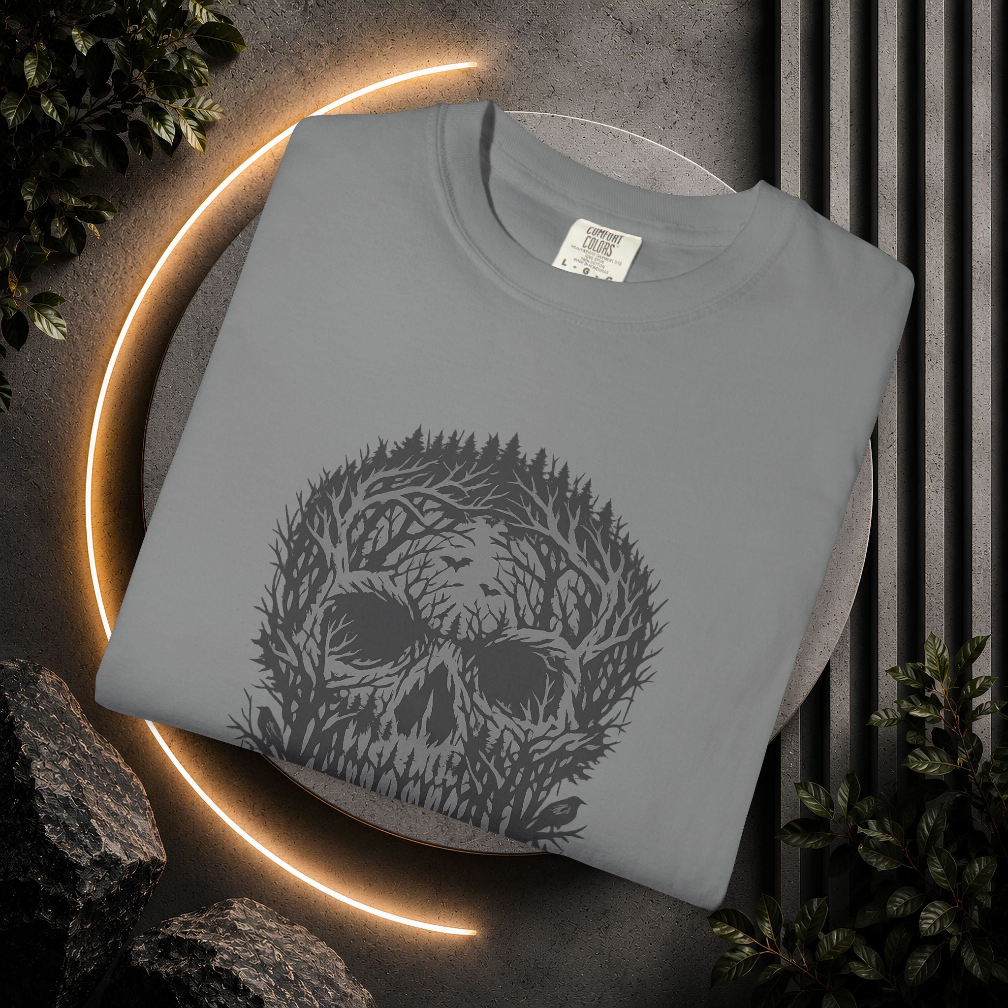 Skull Forest T-Shirt — Grunge Skull Graphic Tee