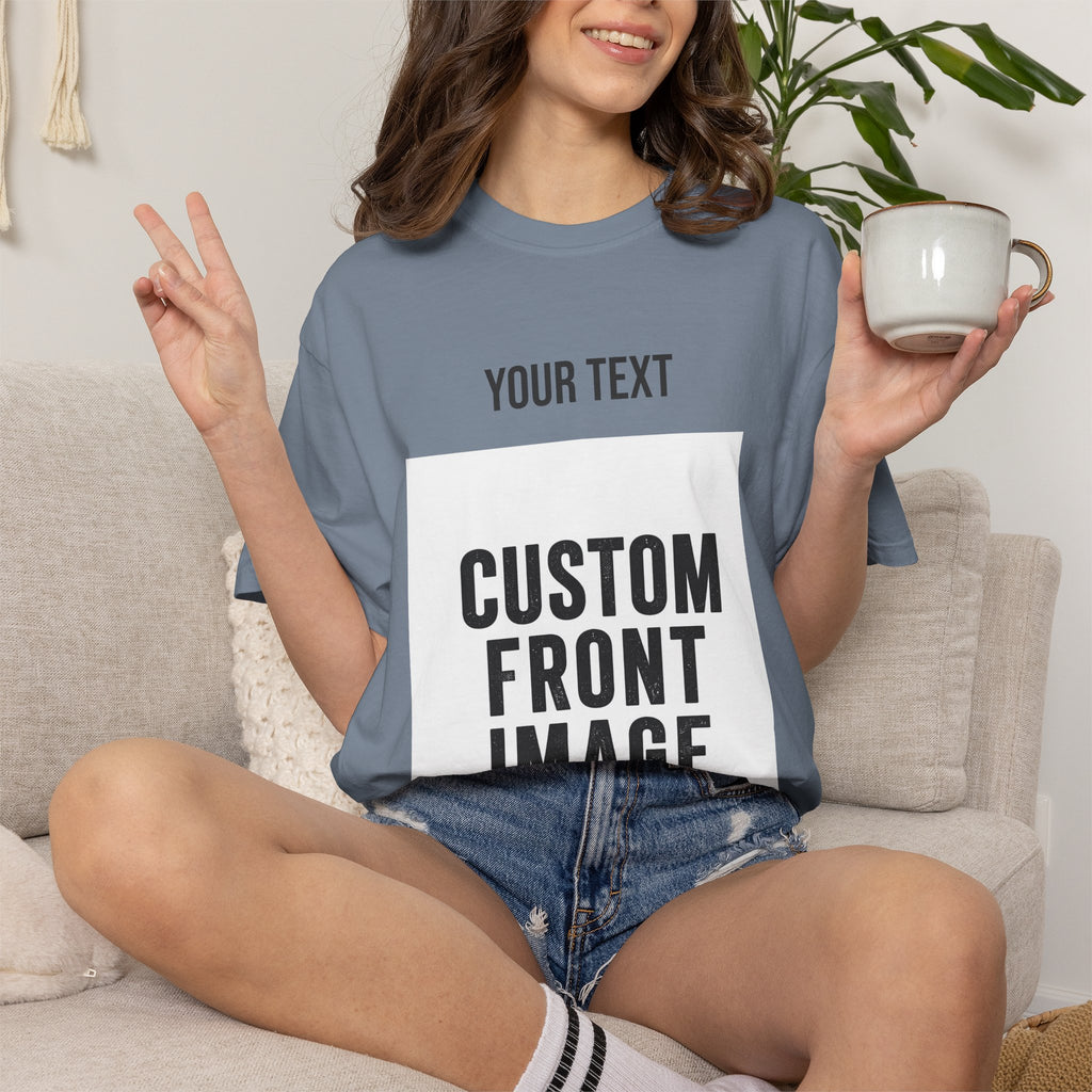 Custom Front Portrait Print T-Shirt — Personalized Text & Image Tee