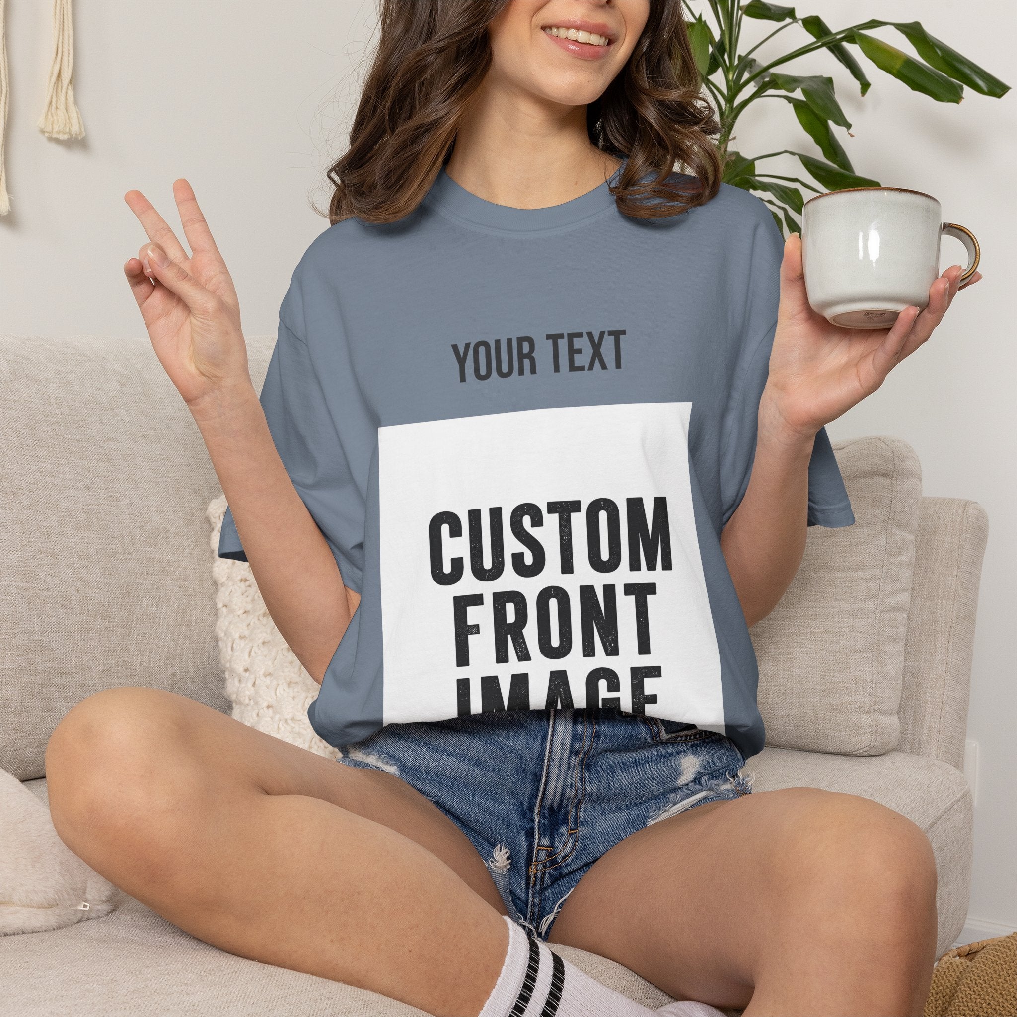 Custom Front Portrait Print T-Shirt — Personalized Text & Image Tee