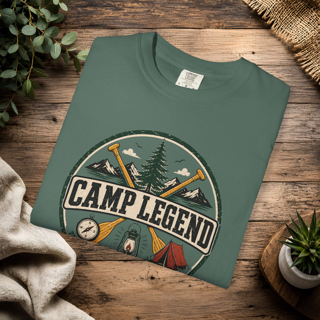 Camp Legend T-Shirt — Vintage Camping Badge Tee