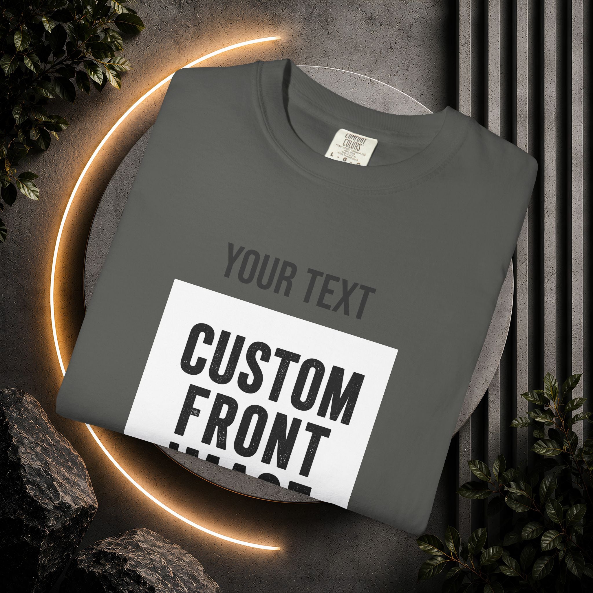 Custom Front Square Print T-Shirt — Personalized Text & Image Tee