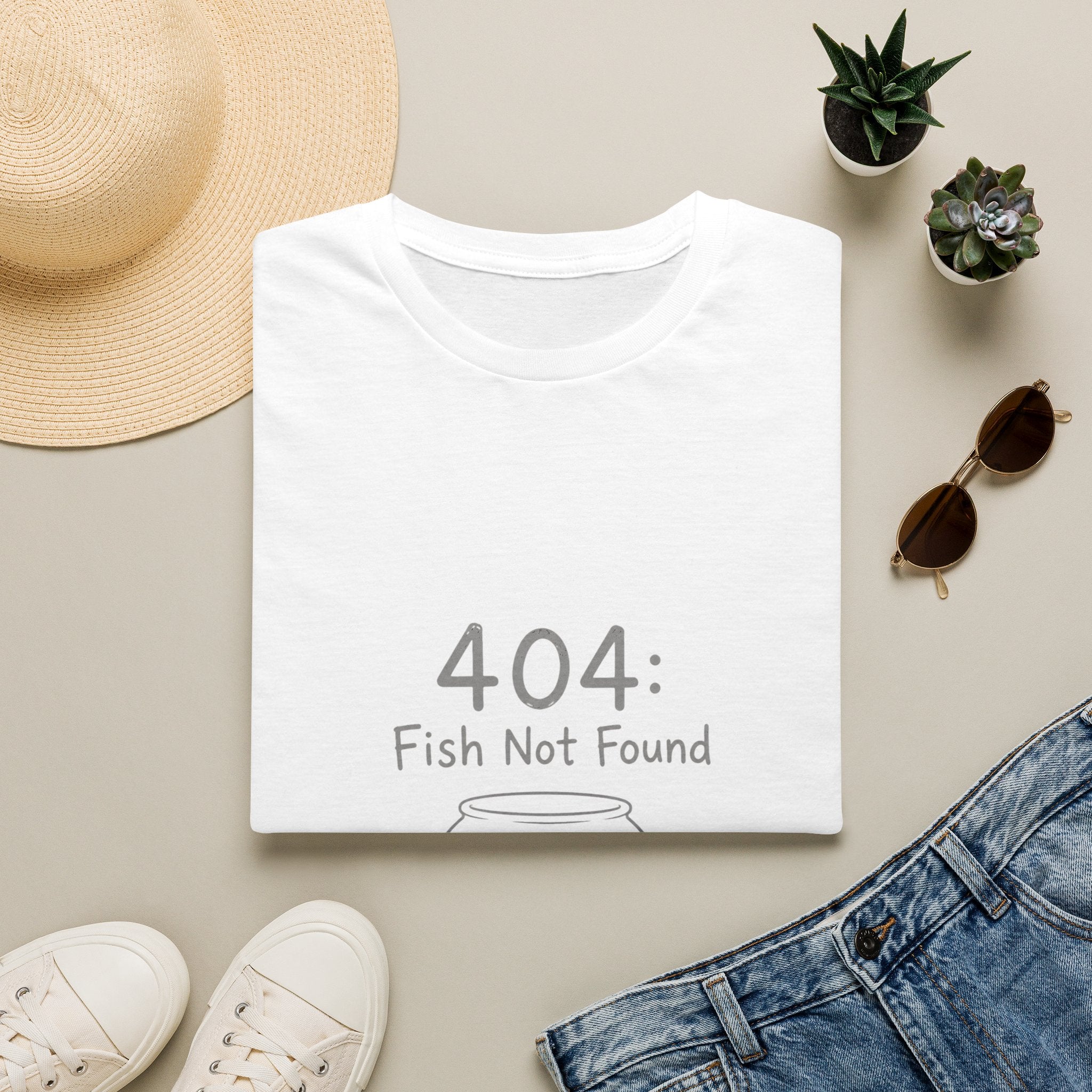 404 Fish Not Found T-Shirt | Funny Fish Bowl Graphic Tee