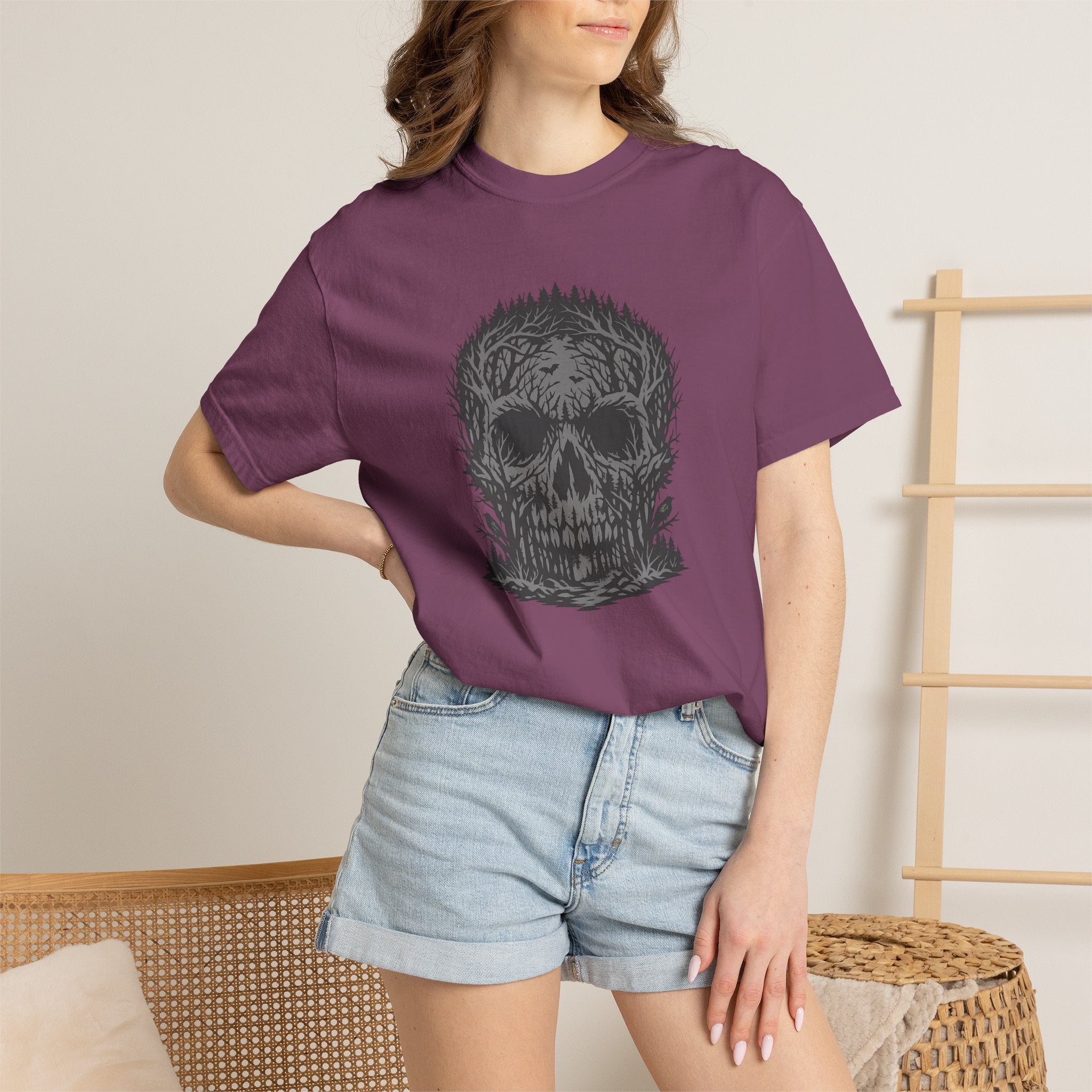 Skull Forest T-Shirt — Grunge Skull Graphic Tee