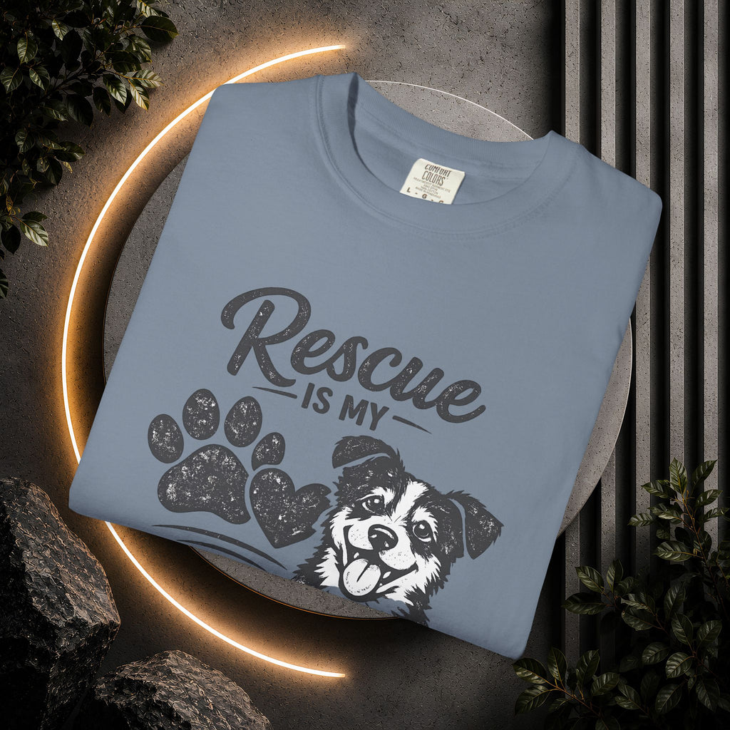 Rescue Is My Favorite Breed T-Shirt — Dog Rescue Paw Print Tee