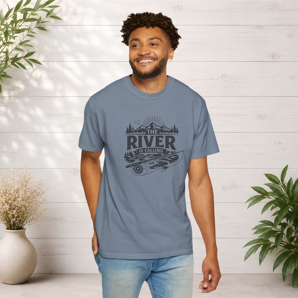The River Is Calling T-Shirt — Rustic Fishing & Kayak Outdoor Tee