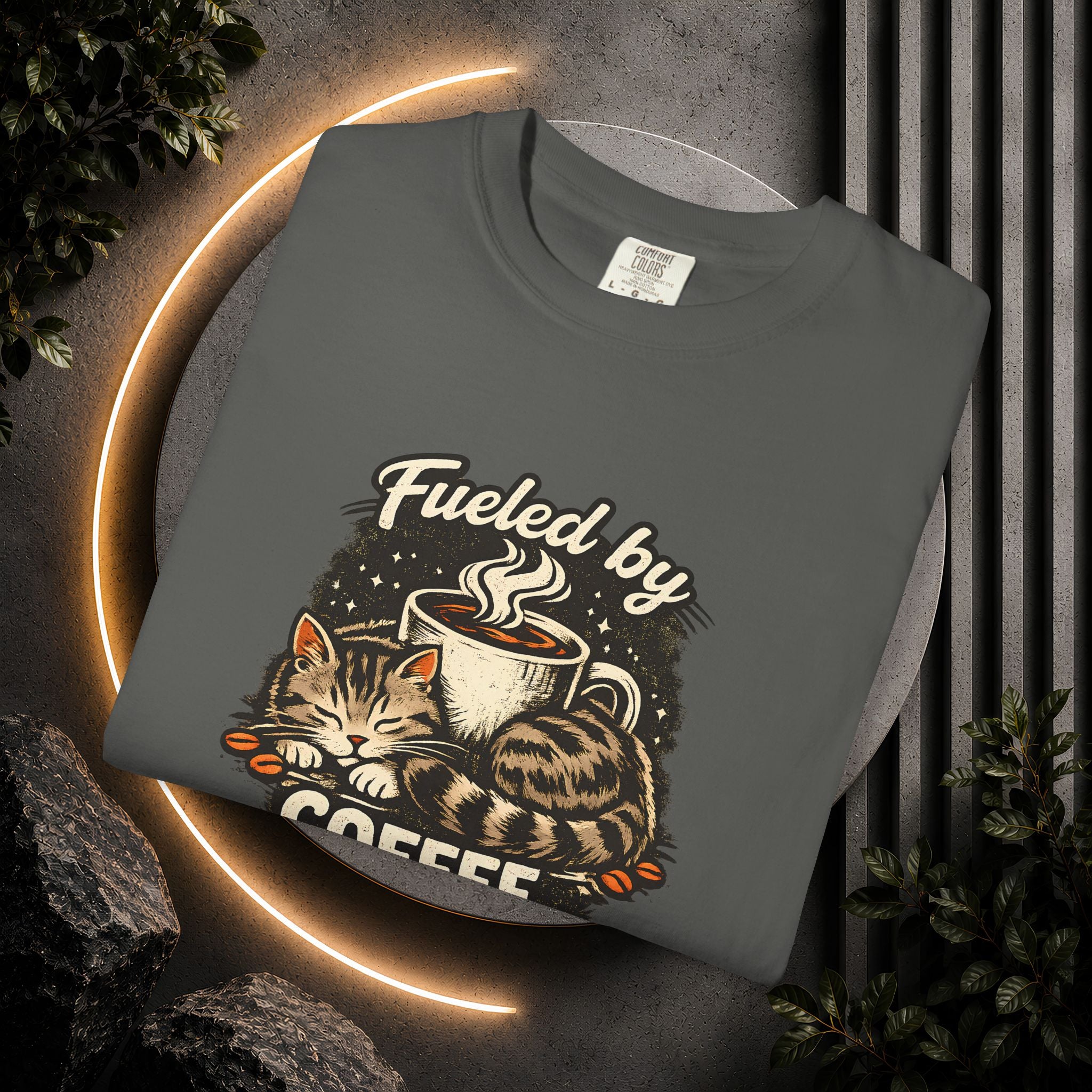 Coffee & Cat Hair T-Shirt — "Fueled by Coffee and Cat Hair" Graphic Tee