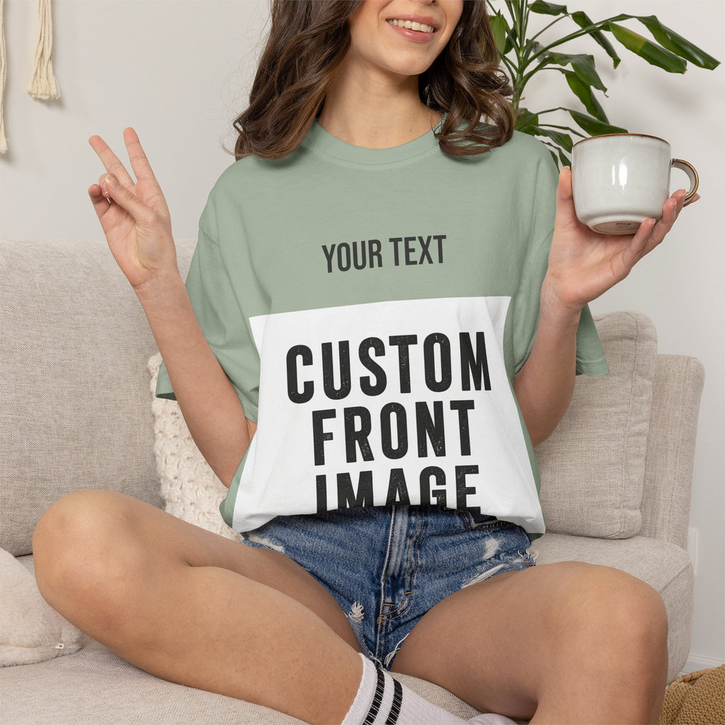 Custom Front Landscape Print T-Shirt — Personalized Text & Image Tee