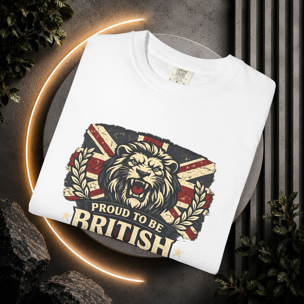British Lion T-Shirt — "Proud to Be British" Union Jack Graphic Tee