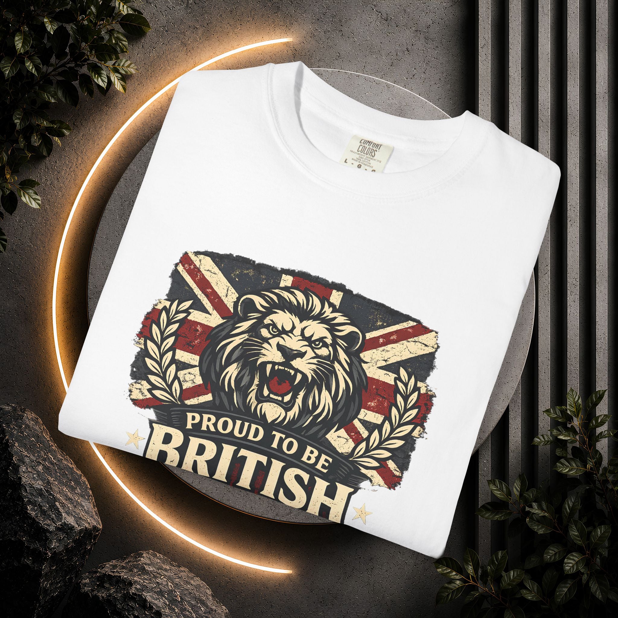 British Lion T-Shirt — "Proud to Be British" Union Jack Graphic Tee