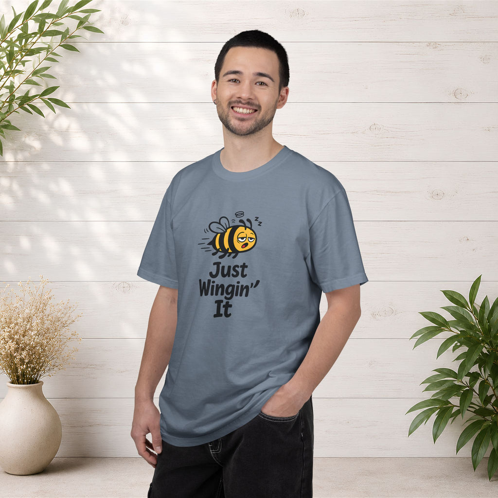 Just Wingin' It Bee T-Shirt — Funny Bee Graphic Tee