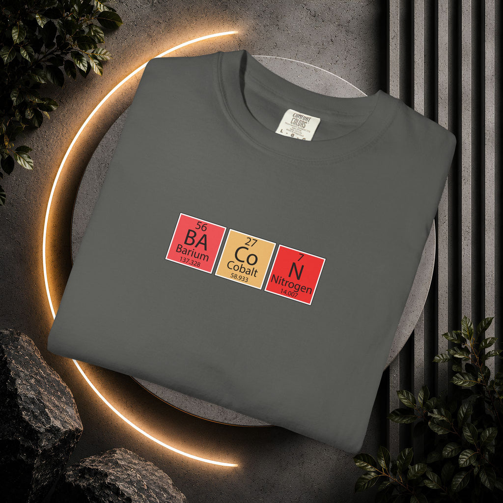 Bacon Chemistry T-Shirt — Periodic Table Style Food Graphic Tee