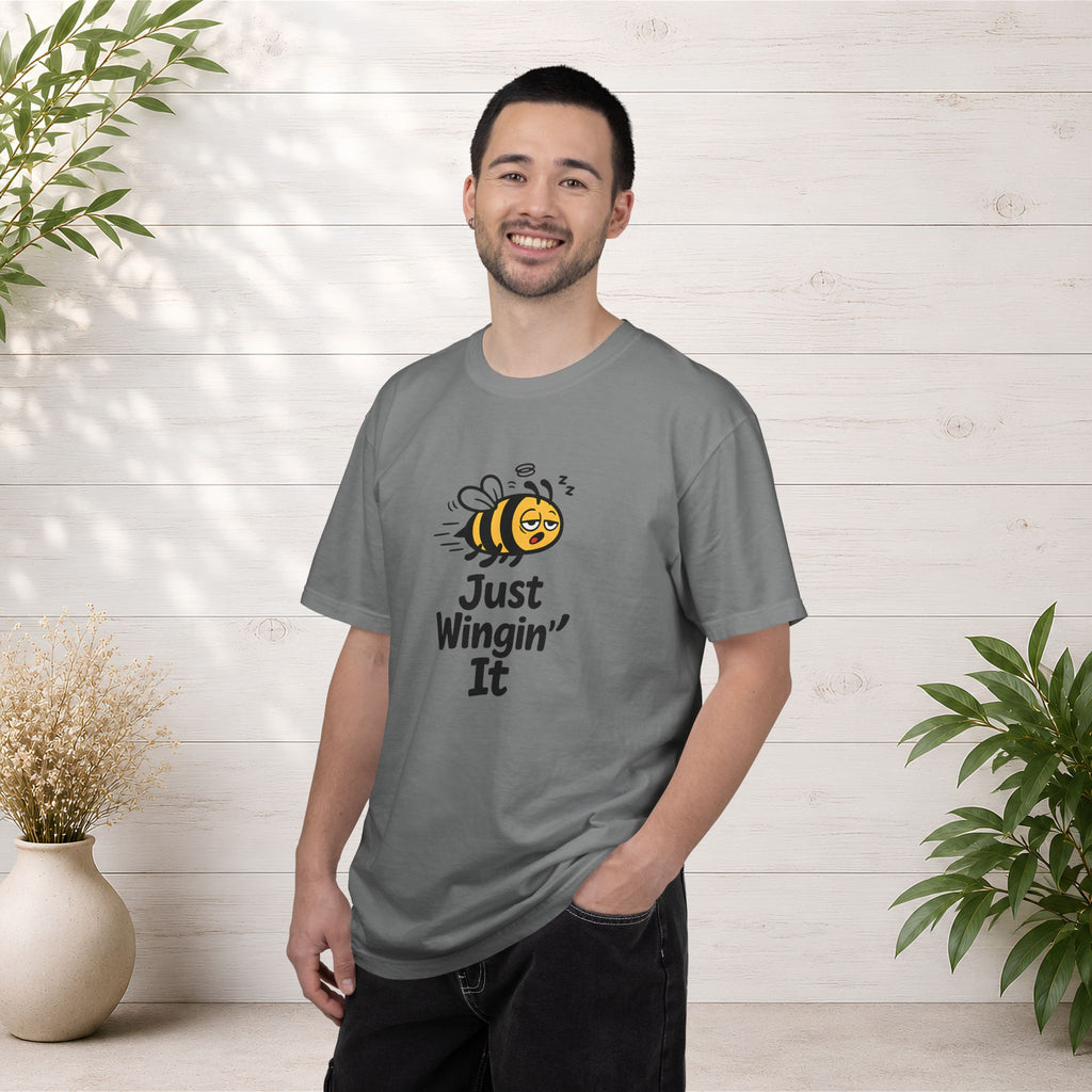 Just Wingin' It Bee T-Shirt — Funny Bee Graphic Tee