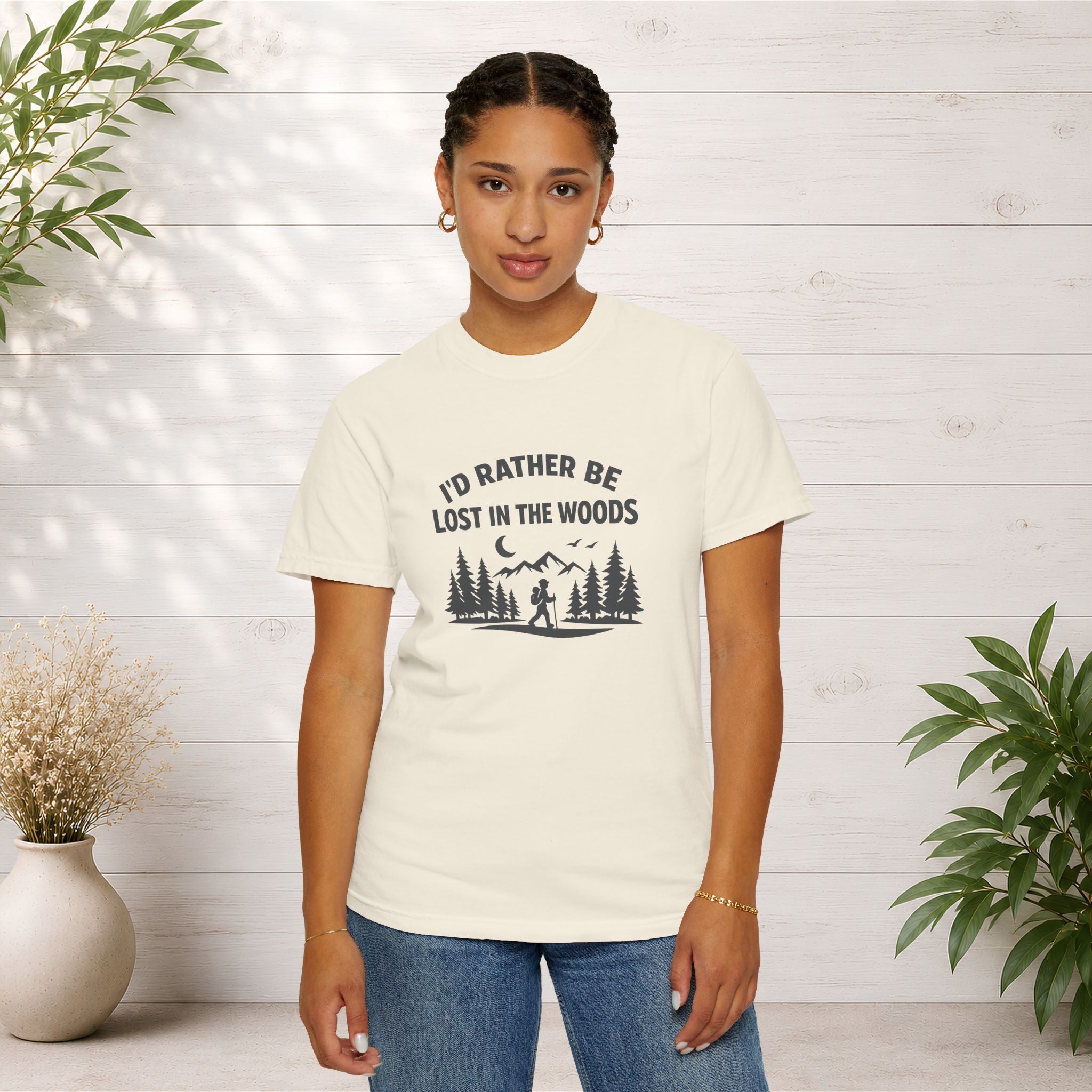 I'd Rather Be Lost In The Woods T-Shirt — Hiking Nature Graphic Tee