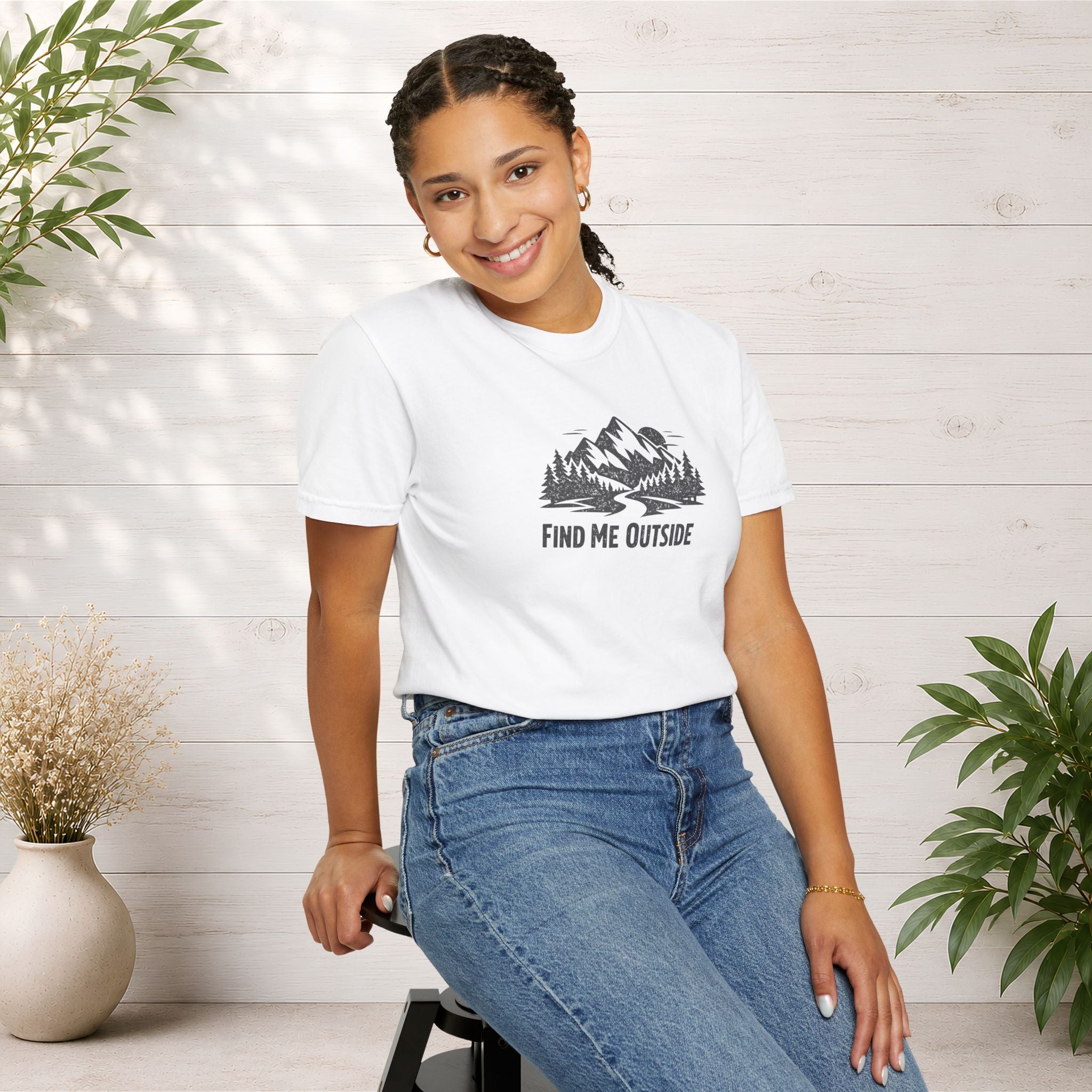 Find Me Outside Mountain T-Shirt — Outdoor Adventure Graphic Tee