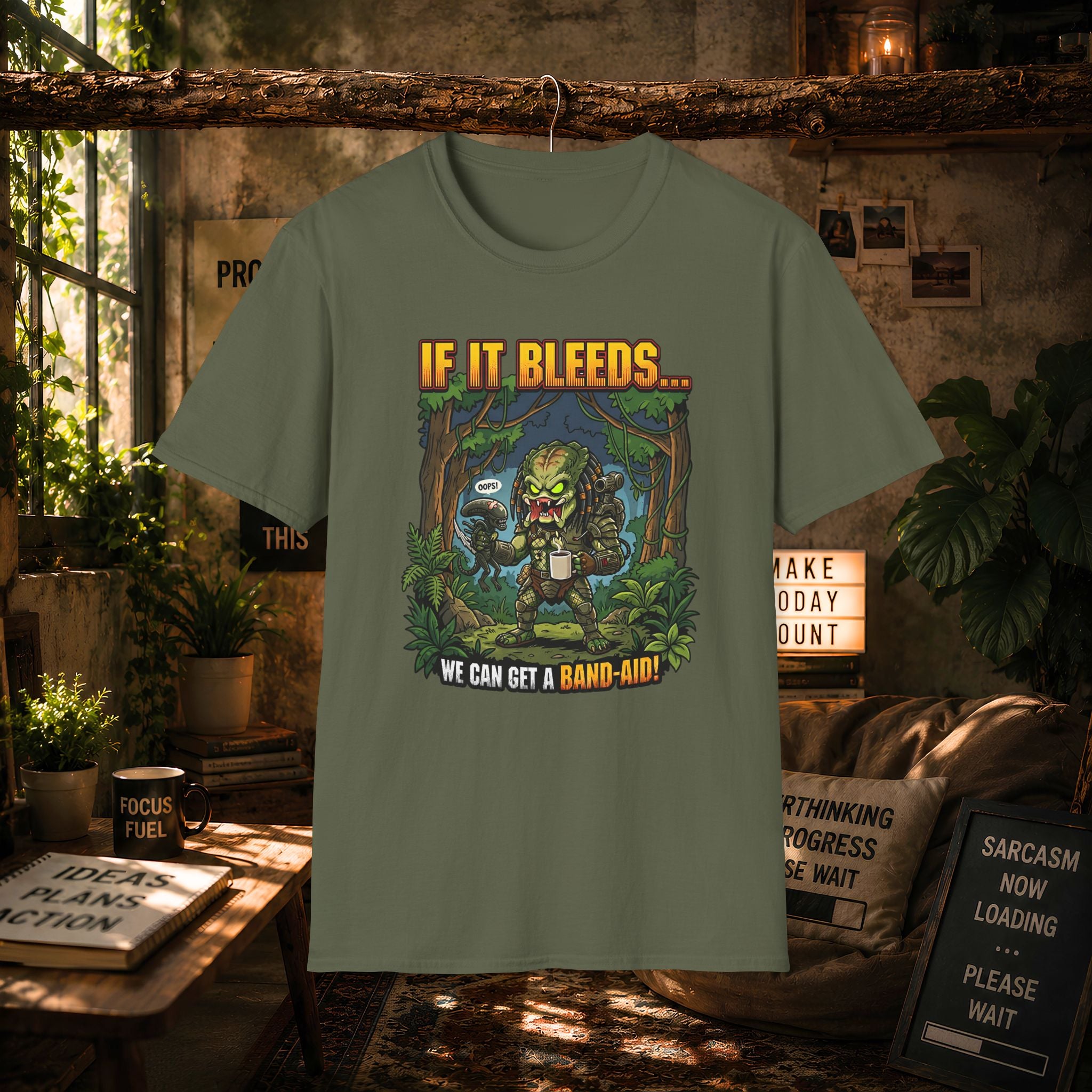 Predator "If It Bleeds" Forest Design T-Shirt | Horror Movie Character