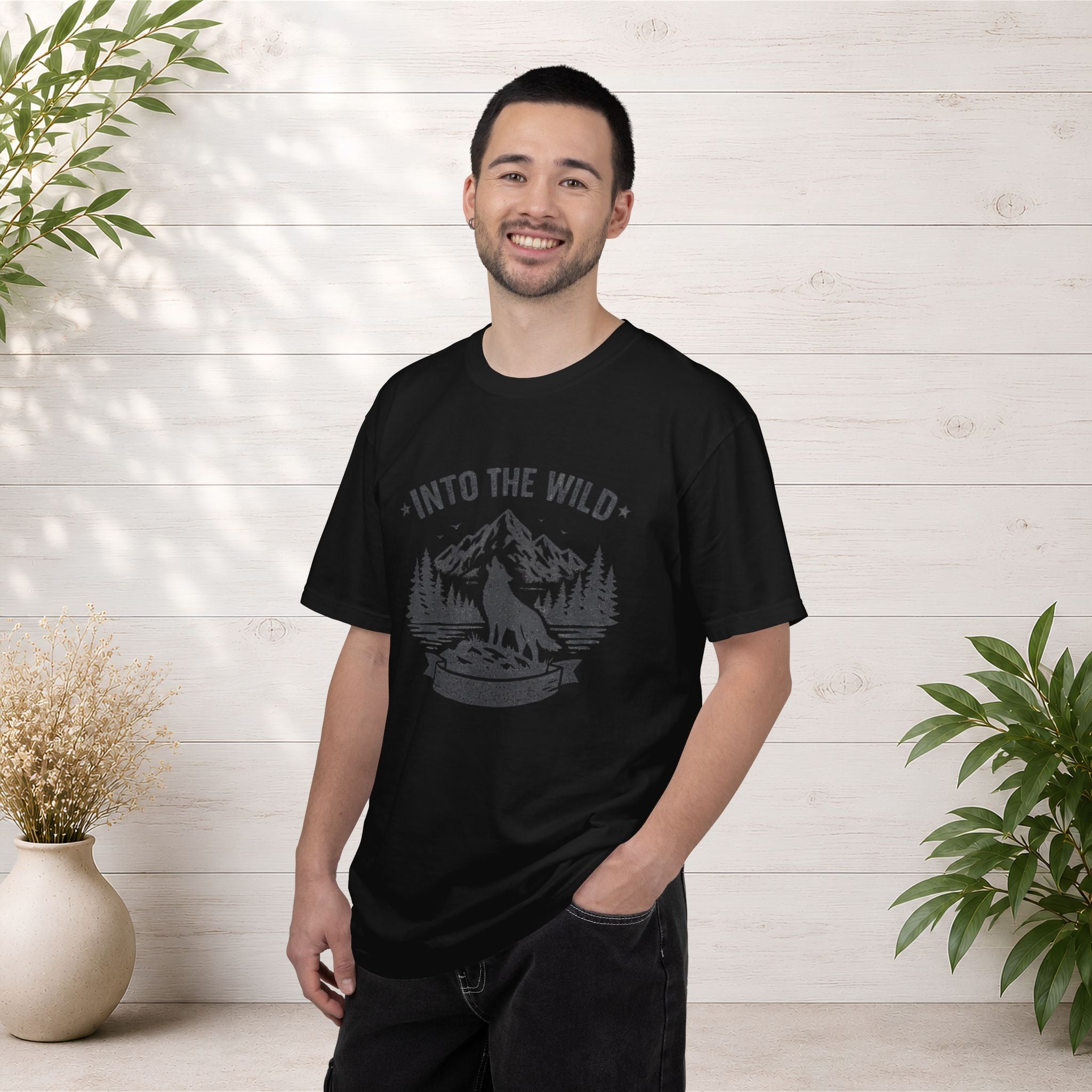 Into the Wild Wolf T-Shirt — Mountain Camping Adventure Tee