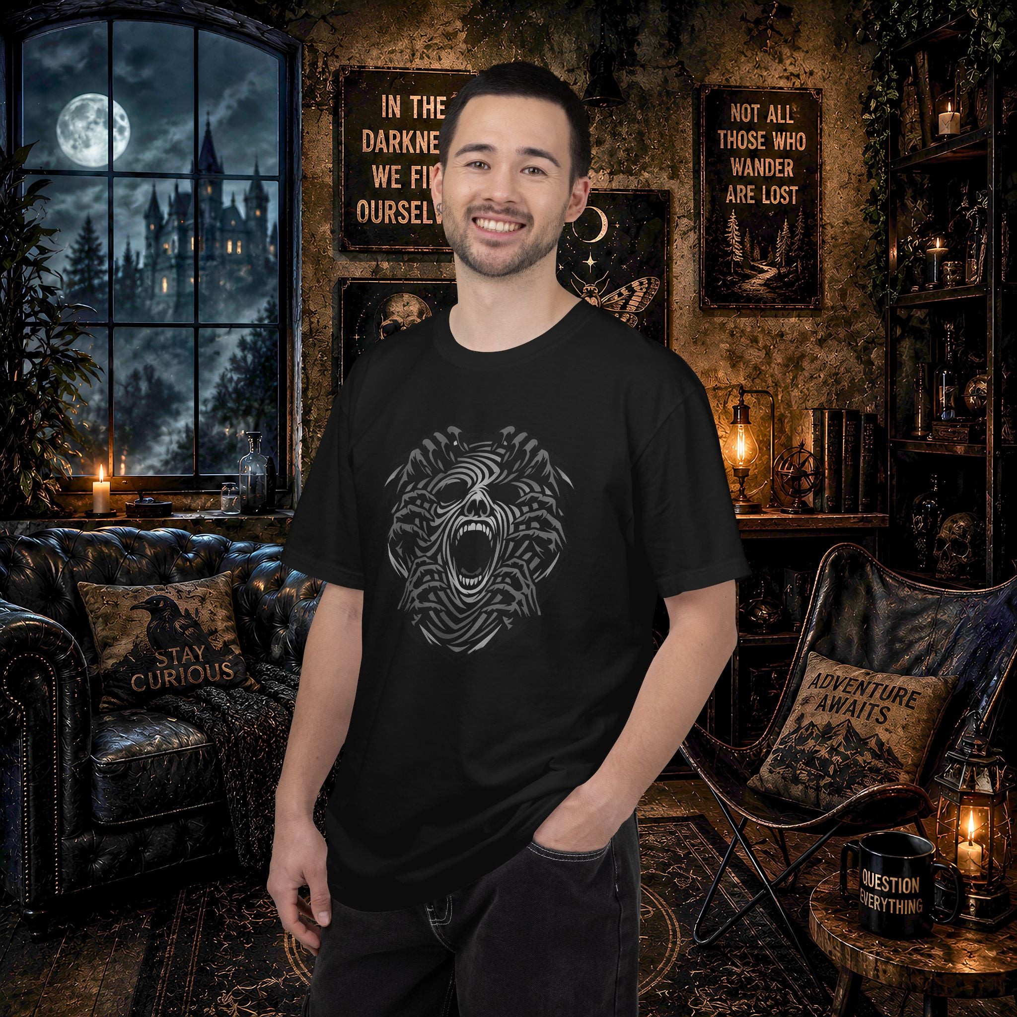 Shadow Hands Face Illusion T-Shirt
