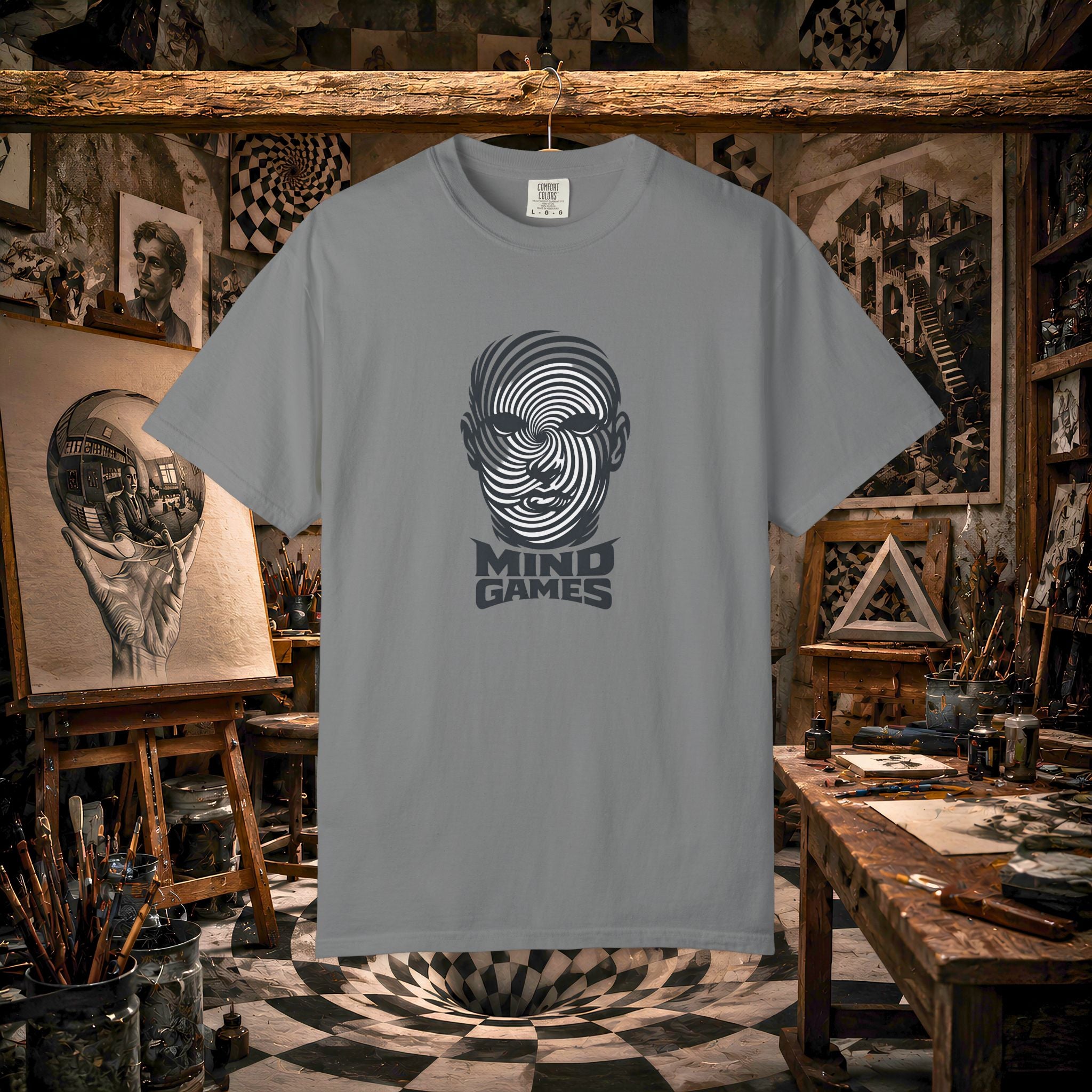 Mind Games T‑Shirt — Optical Illusion Head Graphic Tee
