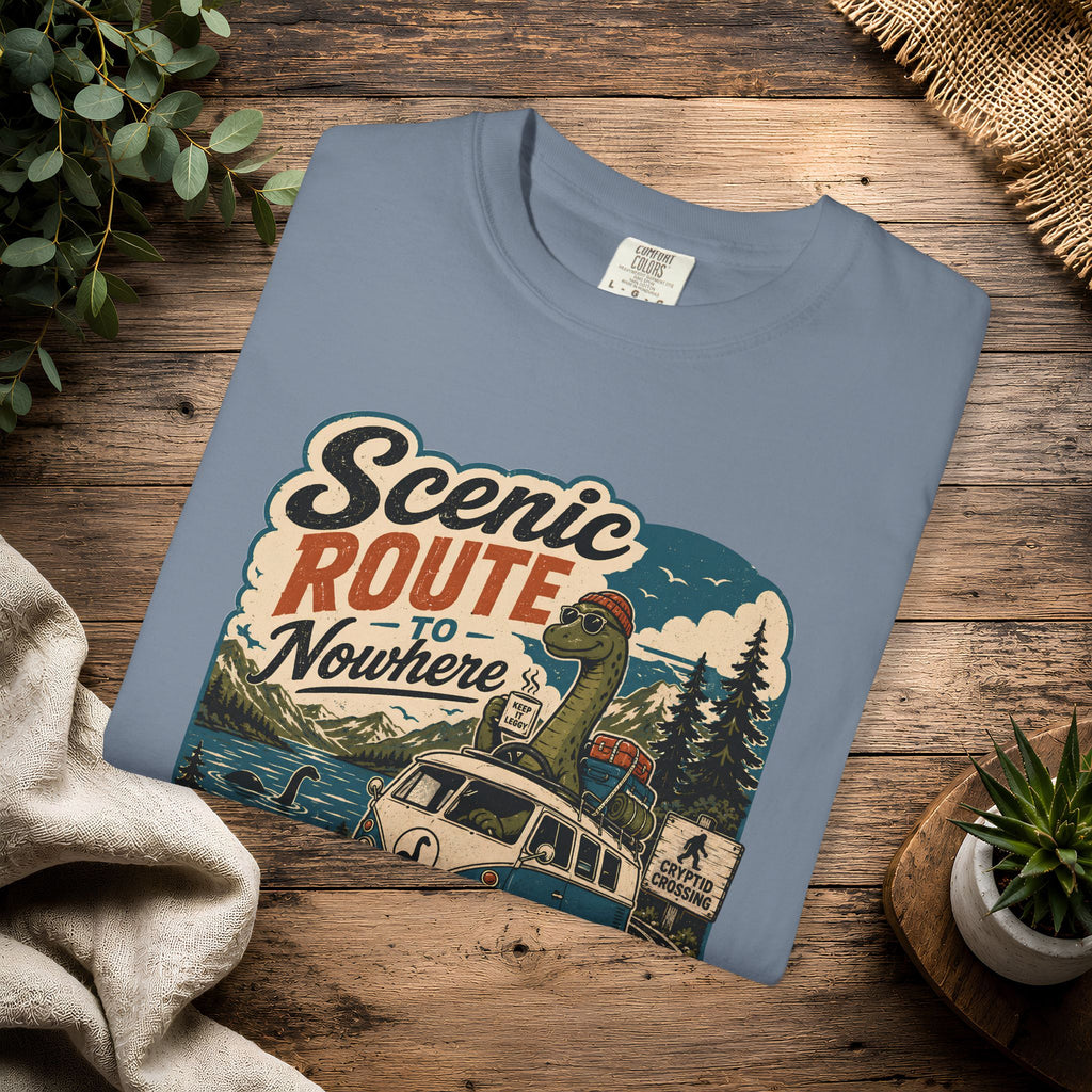 Scenic Route Vintage Camper Nessy T-Shirt — Road Trip Adventure Tee