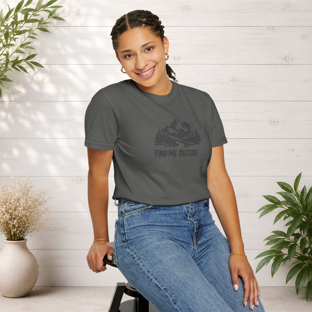 Find Me Outside Mountain T-Shirt — Outdoor Adventure Graphic Tee