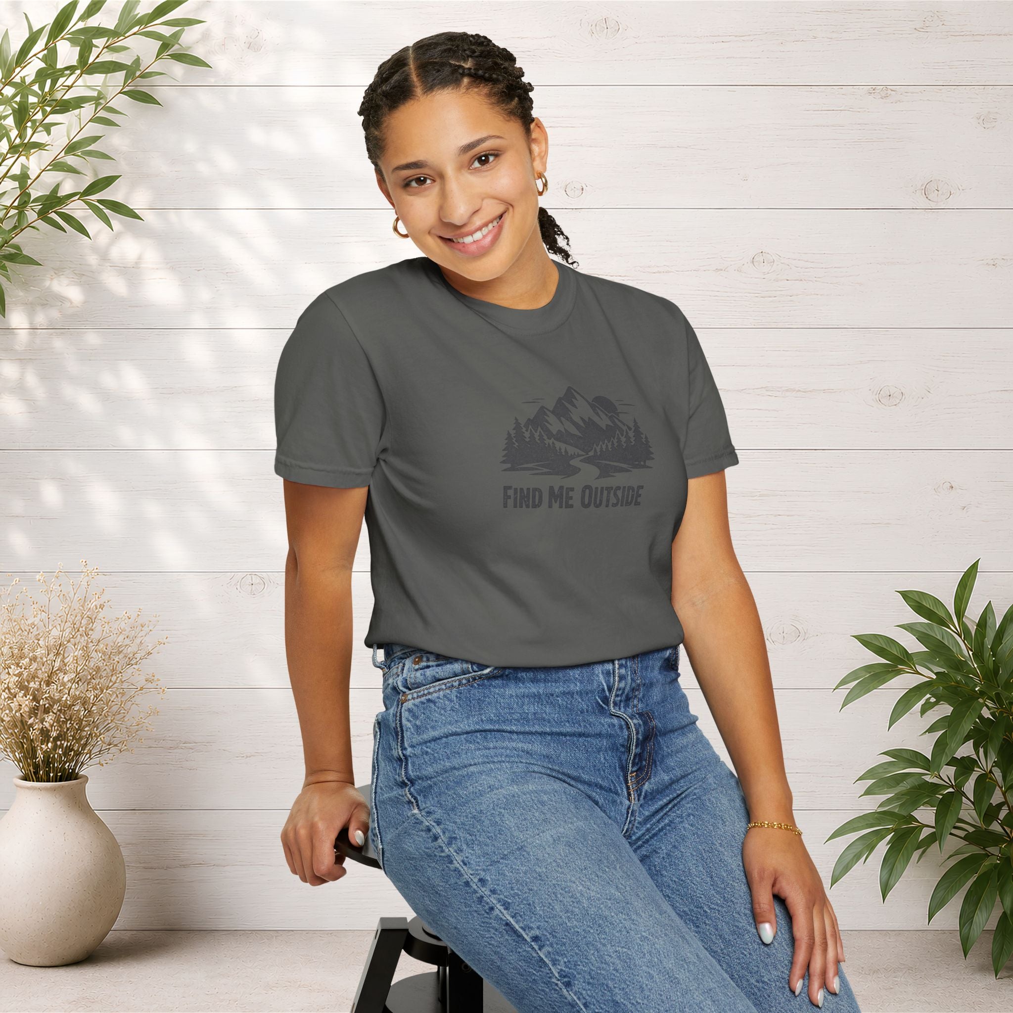 Find Me Outside Mountain T-Shirt — Outdoor Adventure Graphic Tee