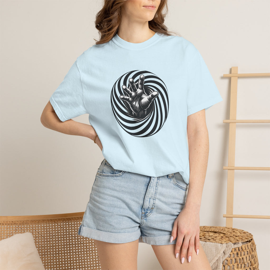 Optical Spiral Hand Graphic T-Shirt
