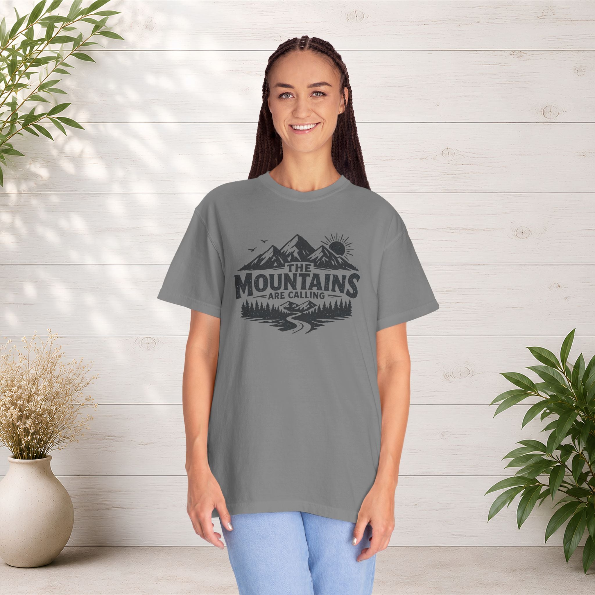 Mountains Are Calling T-Shirt — Outdoor Adventure Graphic Tee