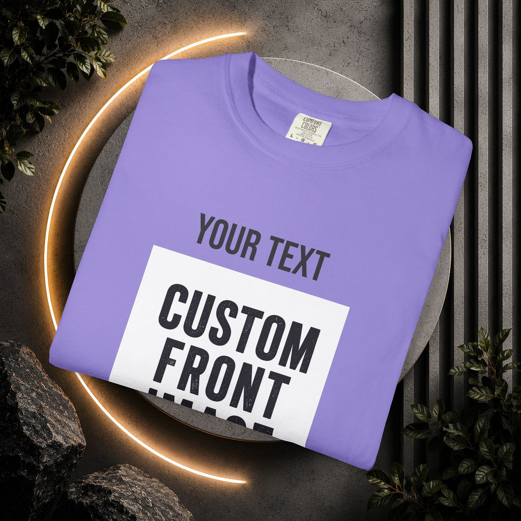 Custom Front Square Print T-Shirt — Personalized Text & Image Tee