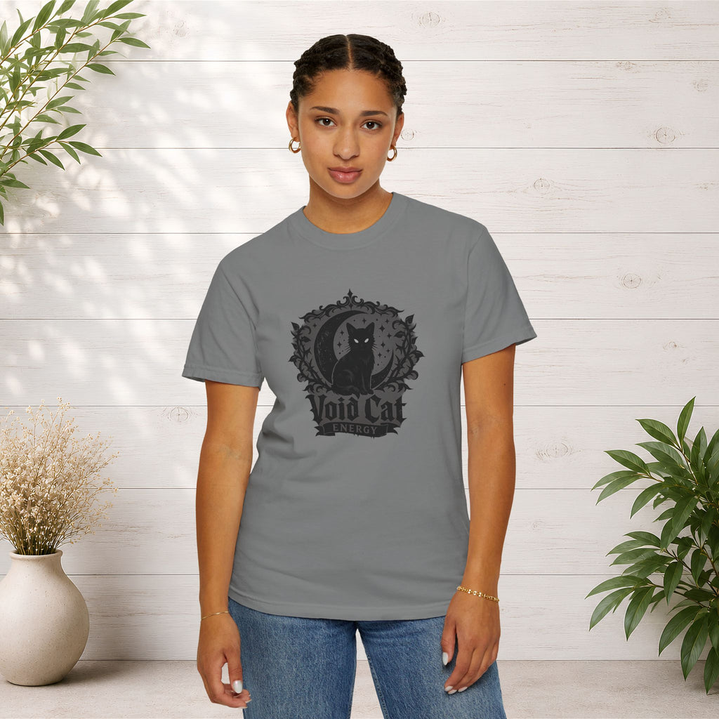 Void Cat T-Shirt — Gothic Black Cat Graphic Tee
