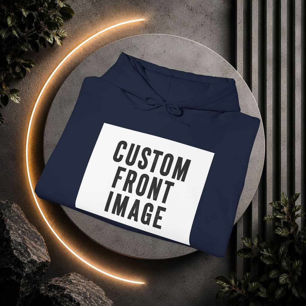Custom Front Image Hoodie — Personalized White Pullover Hooded Sweatshirt