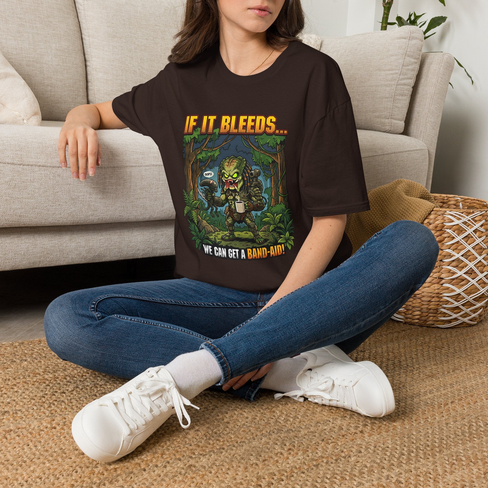 Predator "If It Bleeds" Forest Design T-Shirt | Horror Movie Character