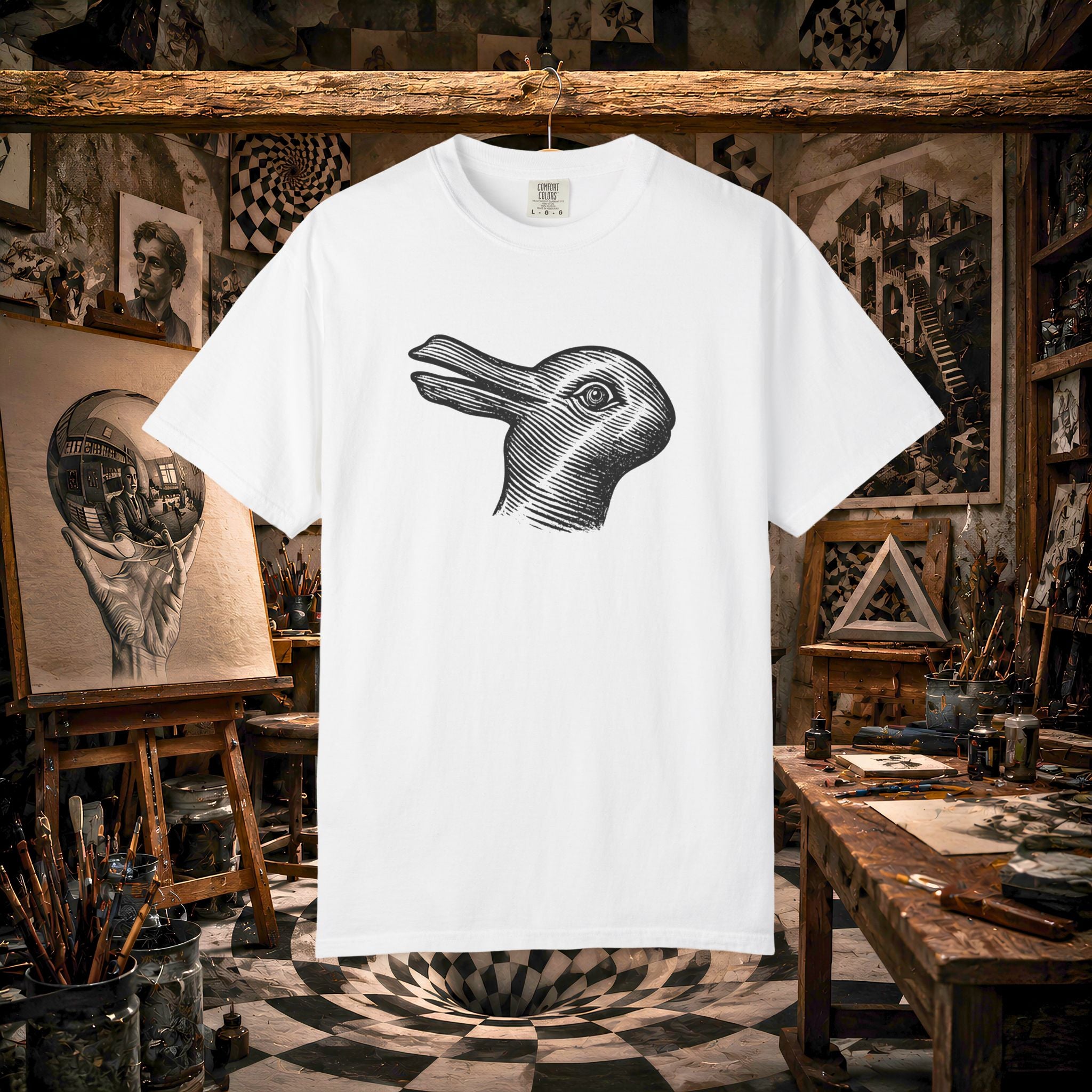 Vintage Optical Illusion Rabbit-Duck T-Shirt