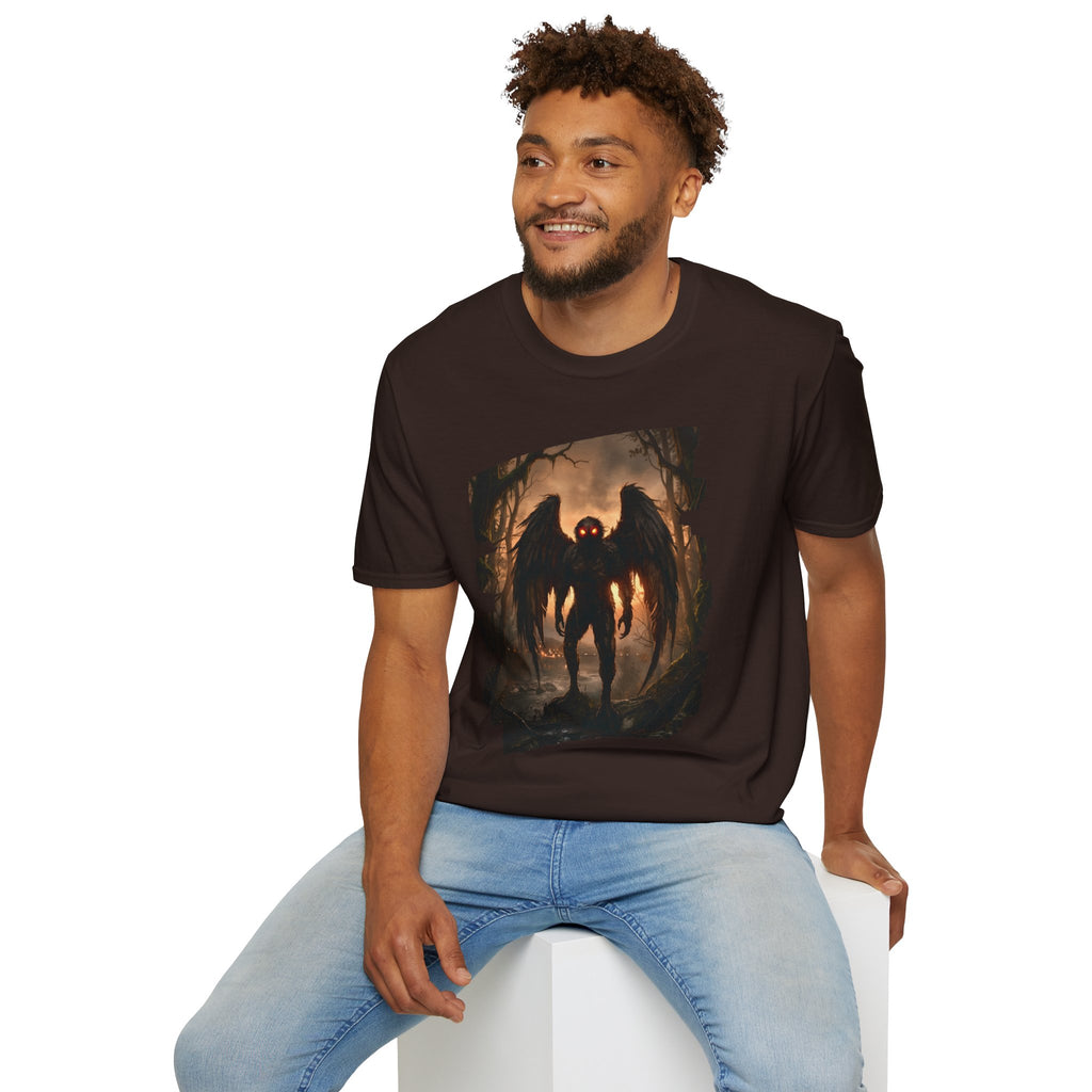 Mothman Cryptid Illustration T-Shirt | Dark Horror Graphic