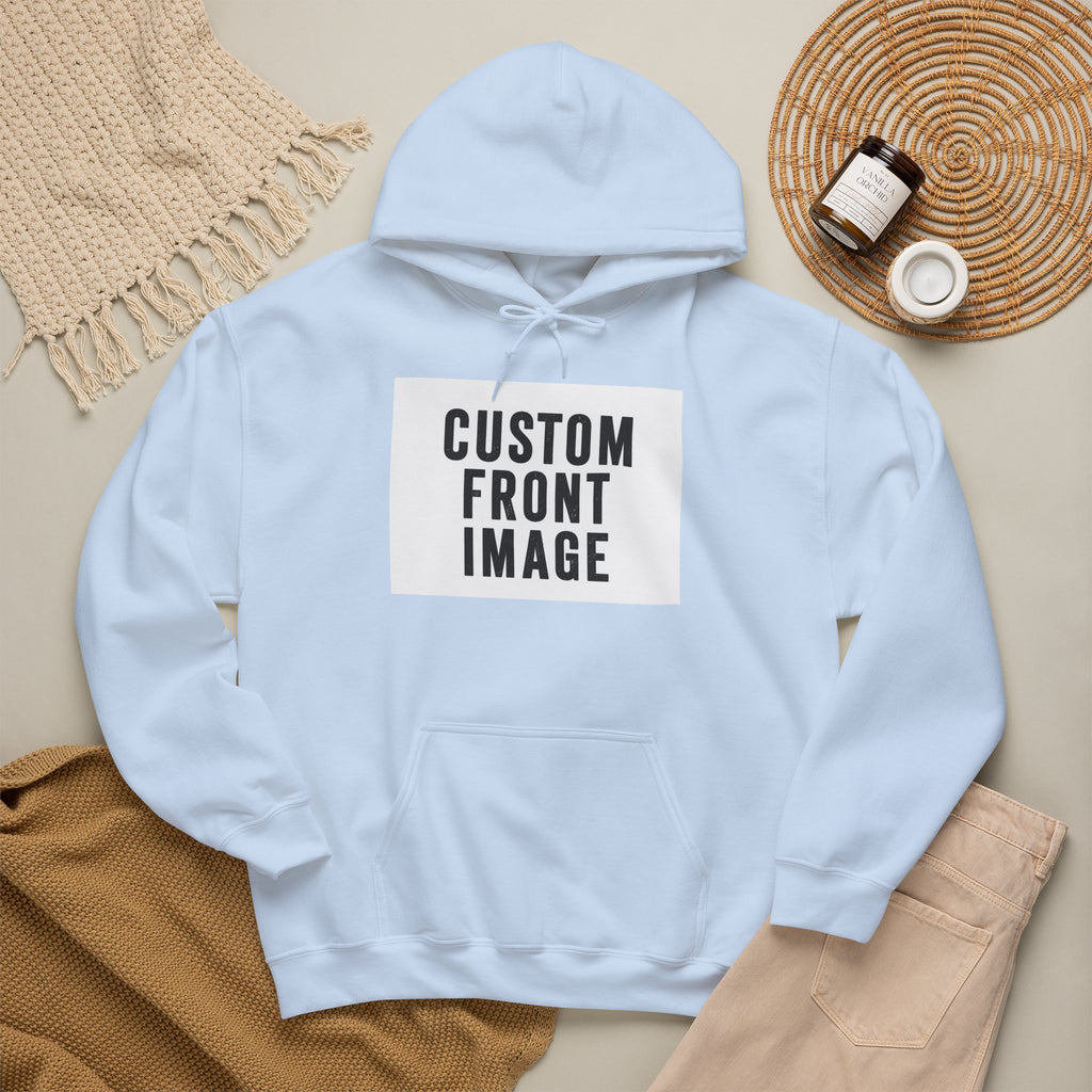 Custom Front Image Hoodie — Personalized White Pullover Hooded Sweatshirt