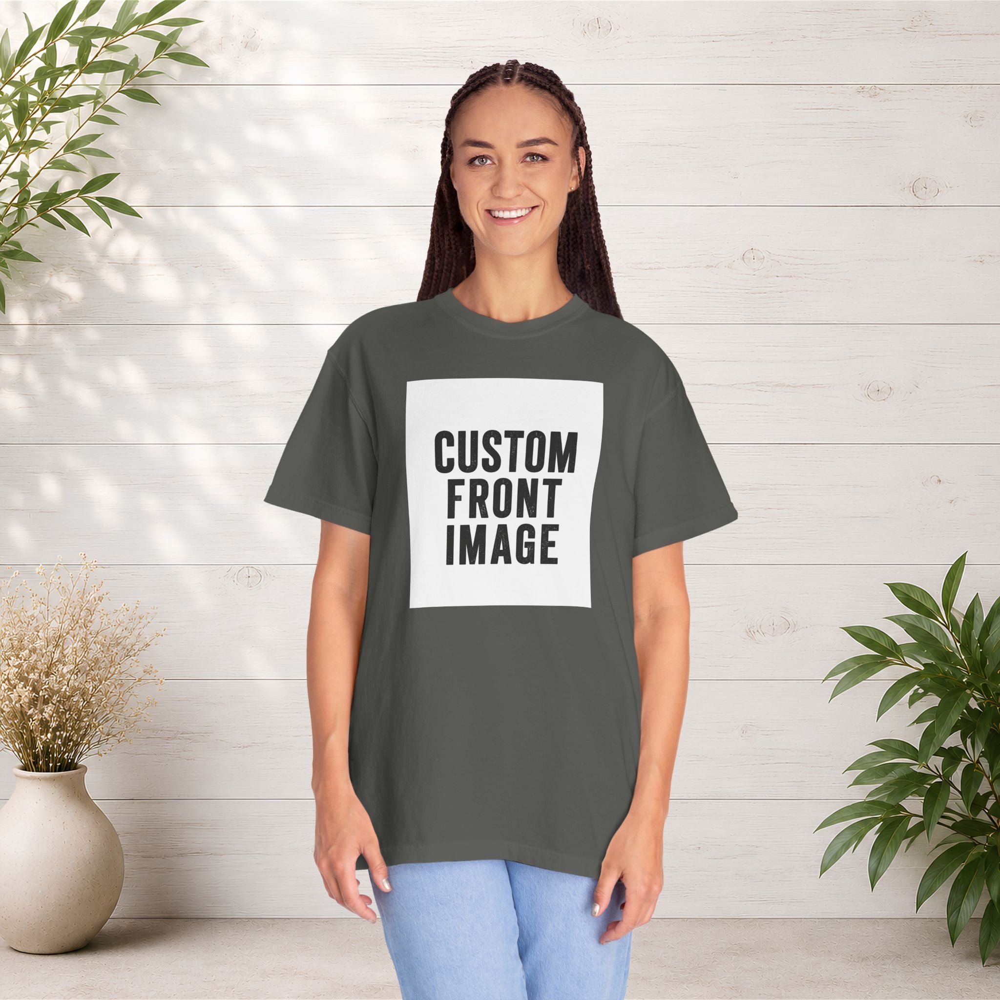 Custom Portrait Small Image Front T-Shirt - Add Your Own Image