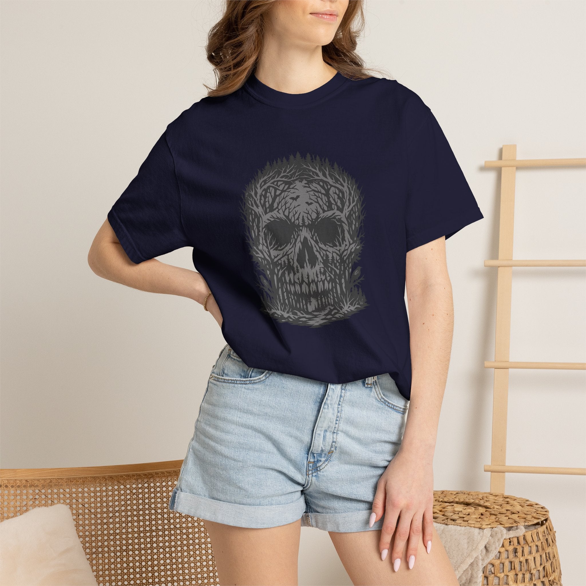 Skull Forest T-Shirt — Grunge Skull Graphic Tee