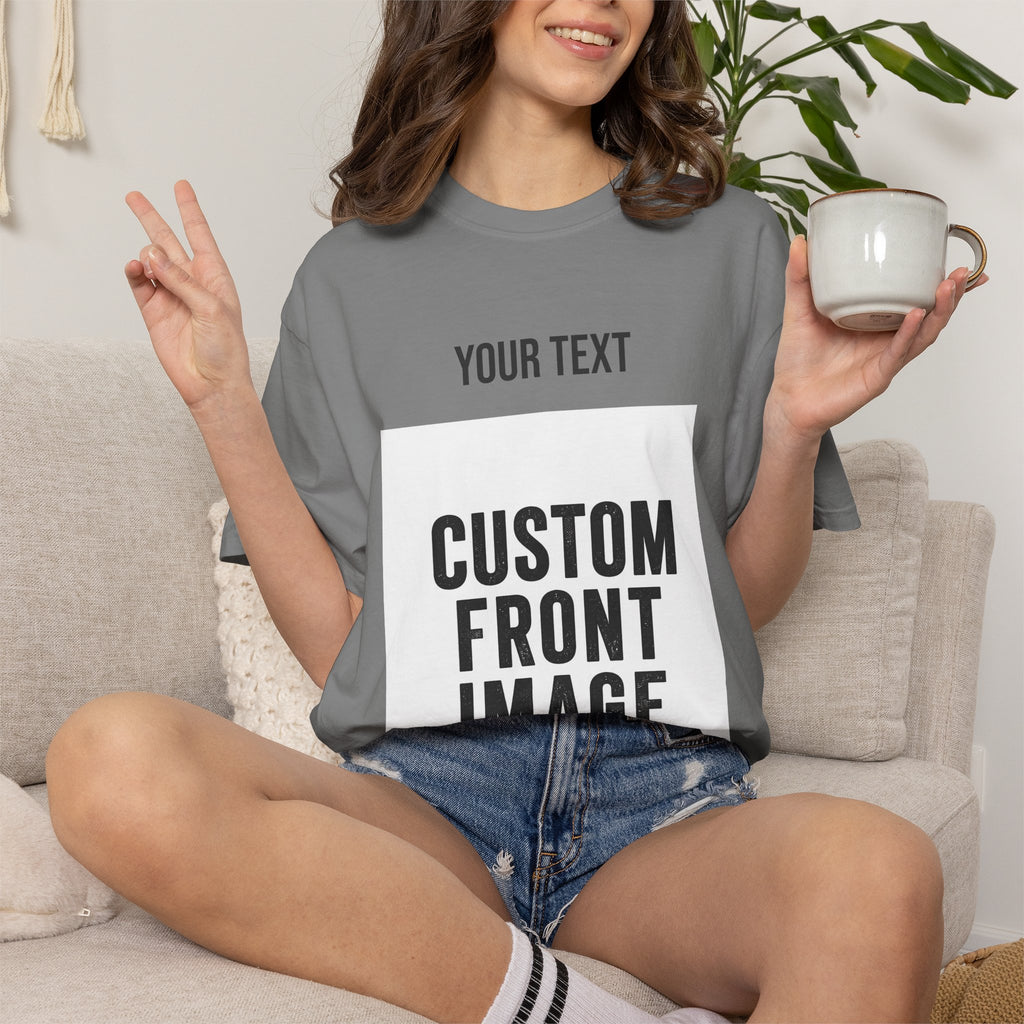 Custom Front Portrait Print T-Shirt — Personalized Text & Image Tee